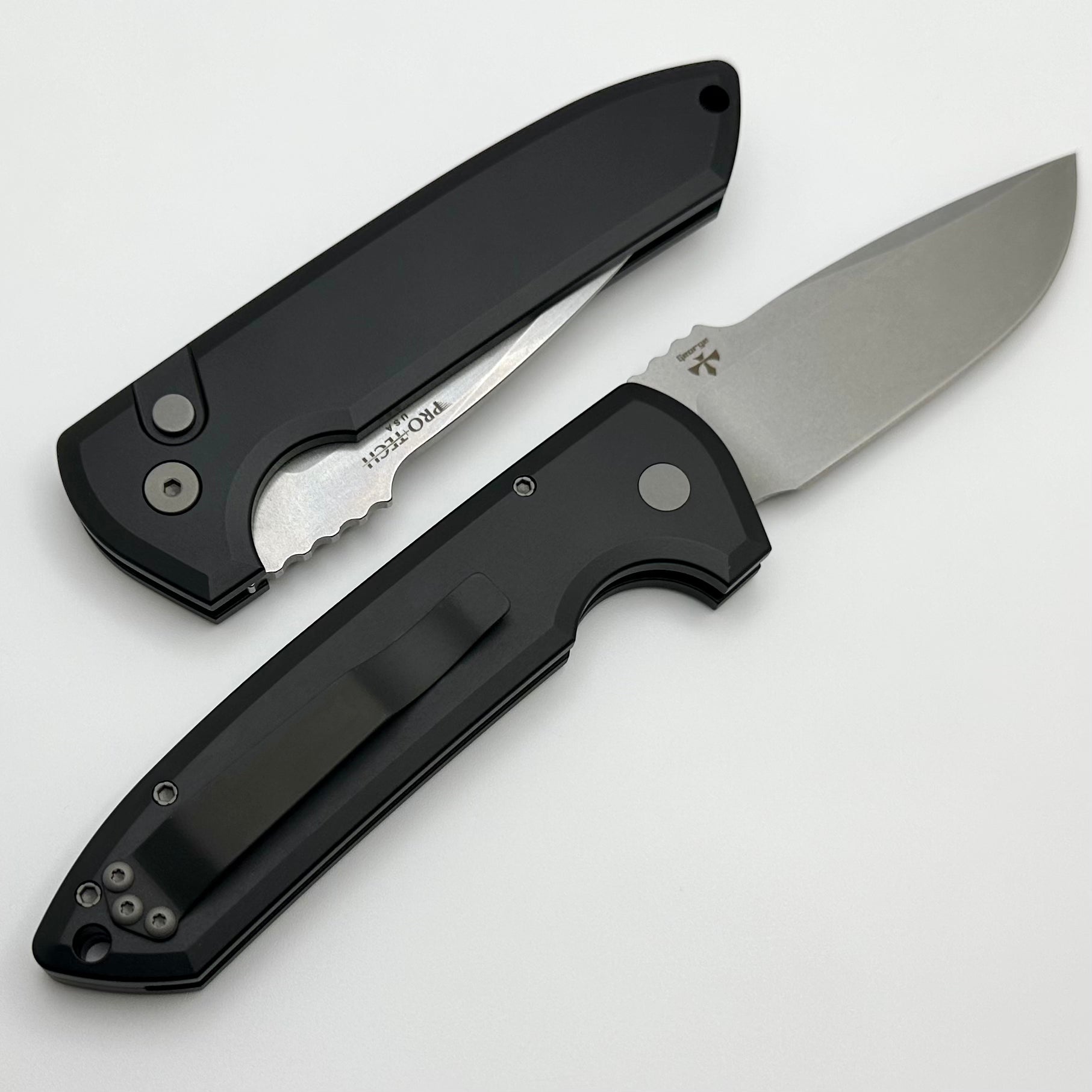 Pro-Tech Les George Rockeye Premium EDC Knife - Black Handle & Stonewash CPM-S35VN