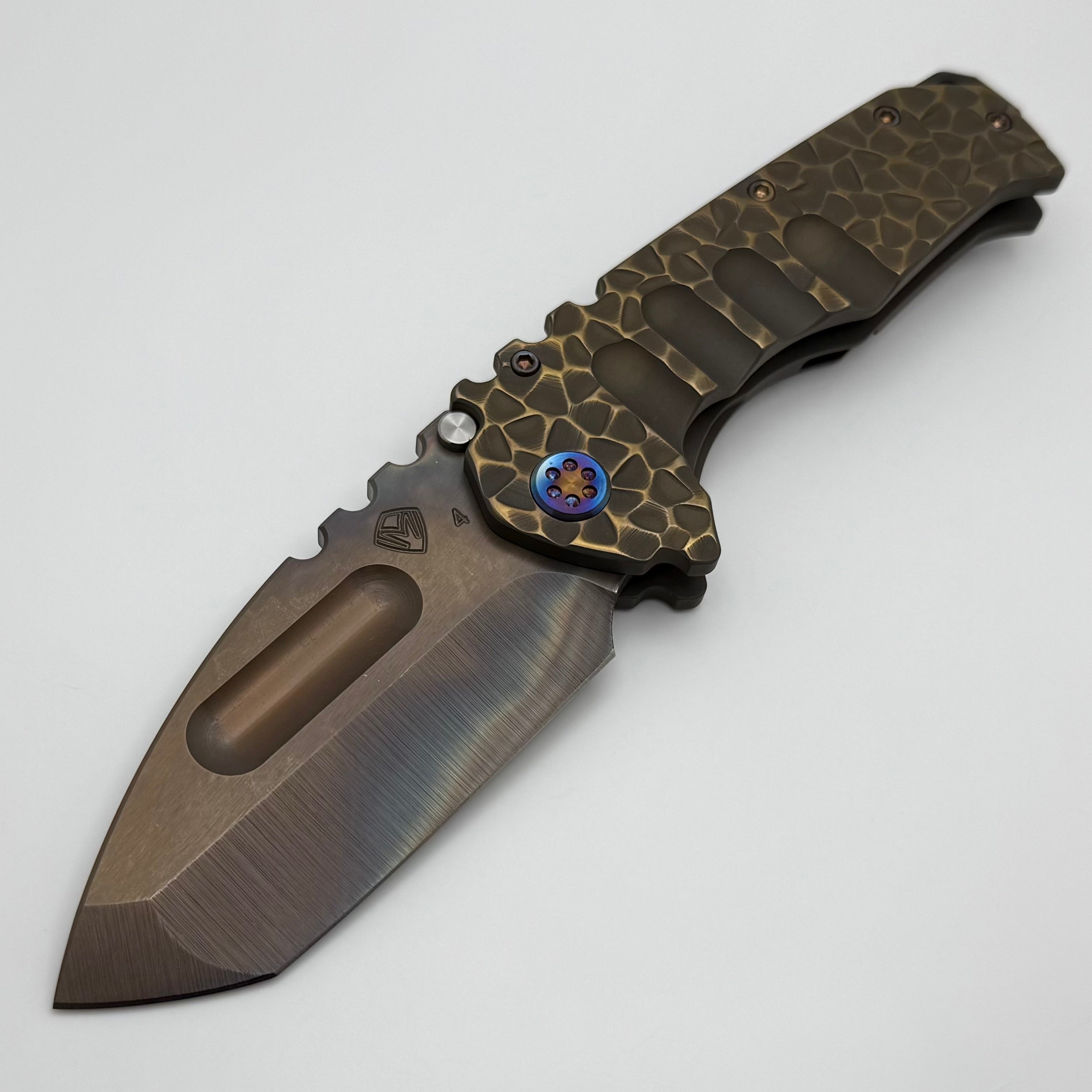 Medford Knife Praetorian TI Vulcan - Ultimate Tactical Folding Knife with S45VN Tanto Blade & Bronze Sculpted Handles