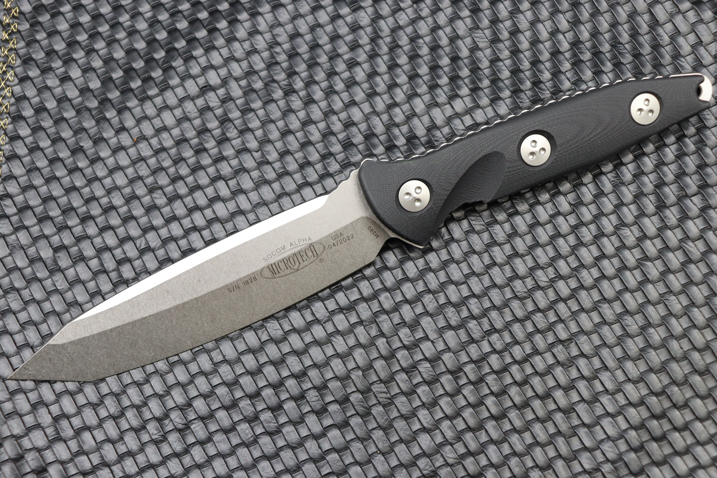 Premium Microtech Socom Alpha Tanto Tactical Knife - Stonewash Finish