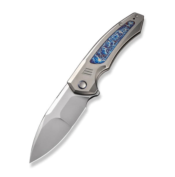Premium We Knife Hyperactive Flipper - Polished Bead Blasted Titanium Handle with Vanax Steel