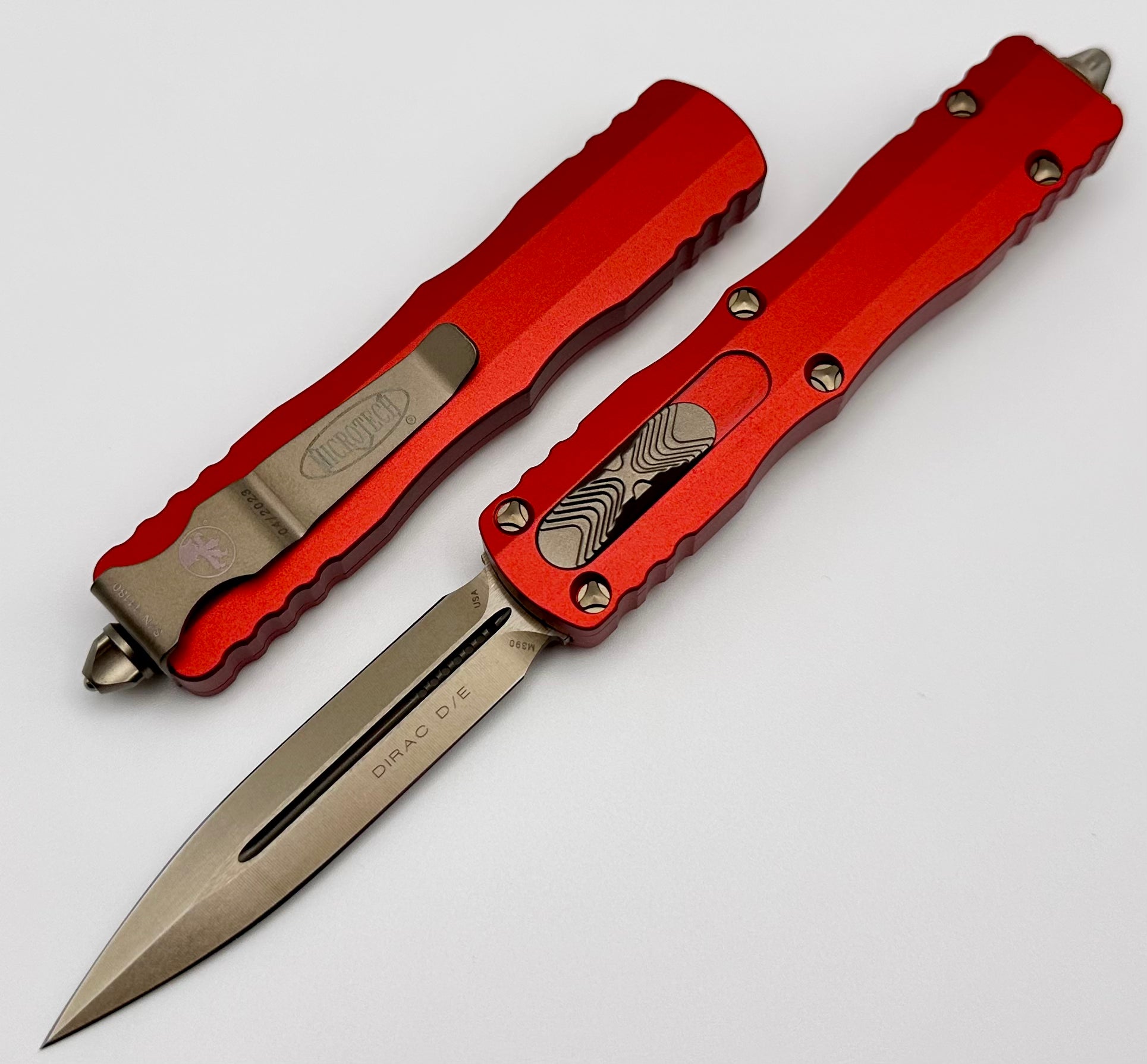 Microtech Dirac Double Edge Bronze & Red 225-13RD - Ultimate Everyday Carry Knife