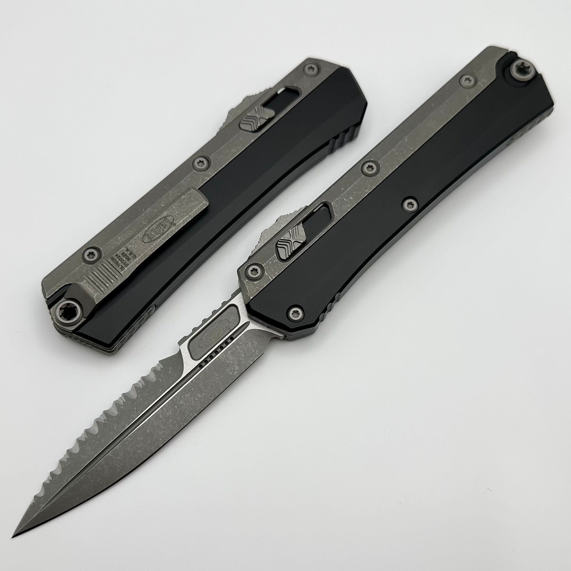 Microtech Glykon Apocalyptic Premium Tactical Knife with Partial Serrated Blade