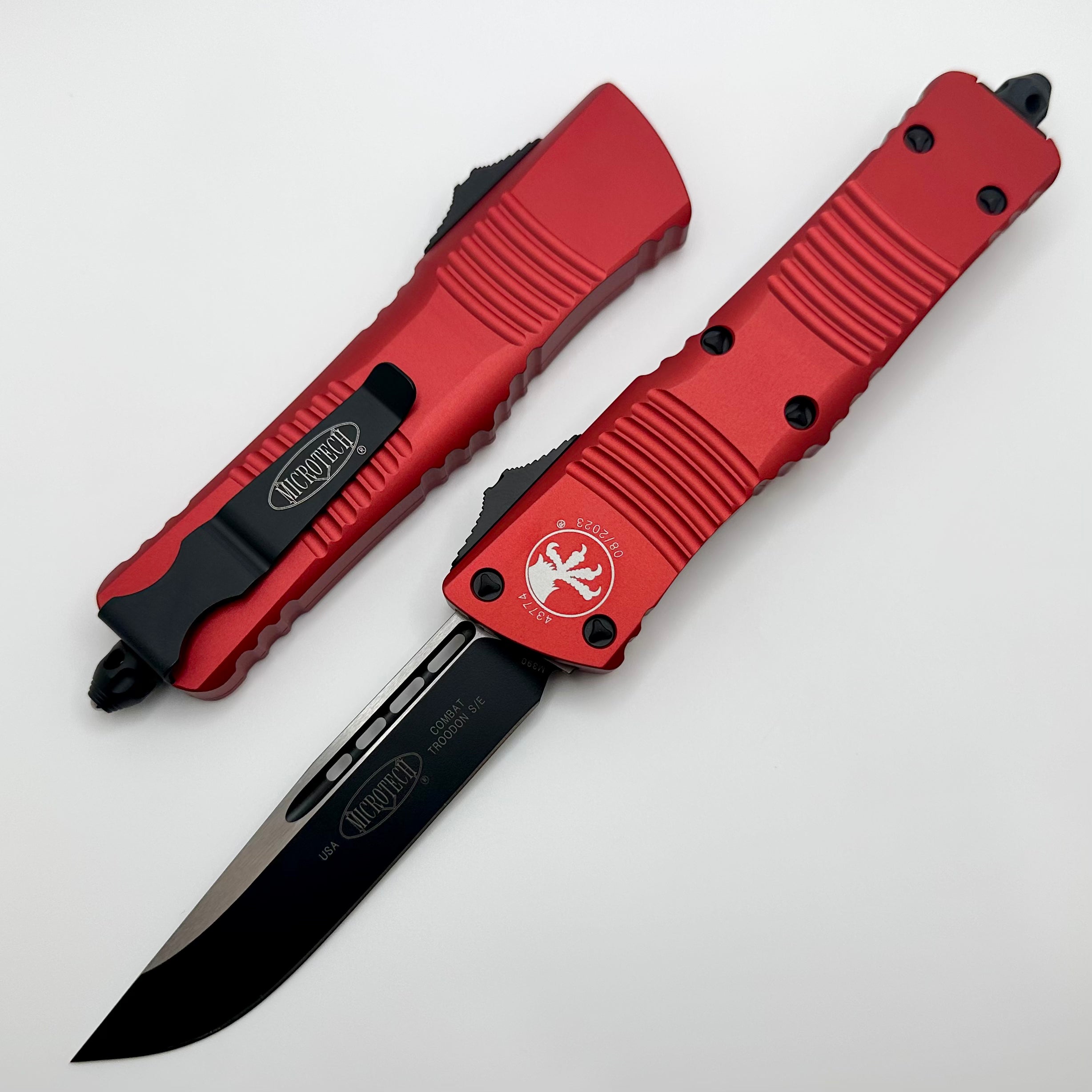 Ultimate Microtech Combat Troodon OTF Knife - Black & Red Edition