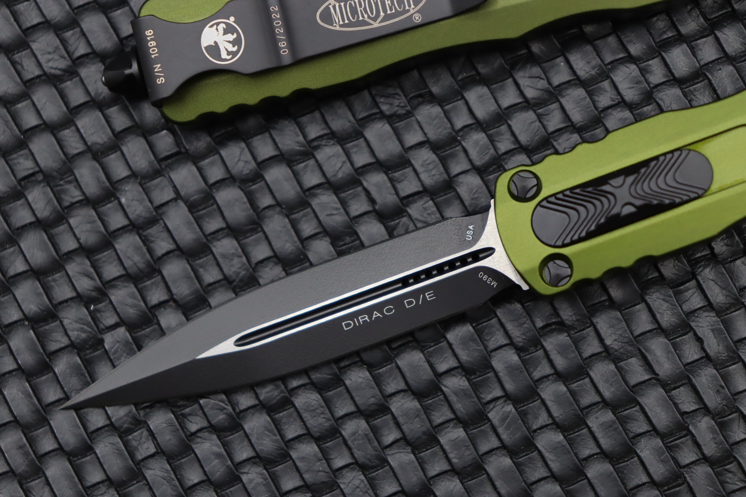 Microtech Dirac Double Edge Tactical Knife - Black & OD Green