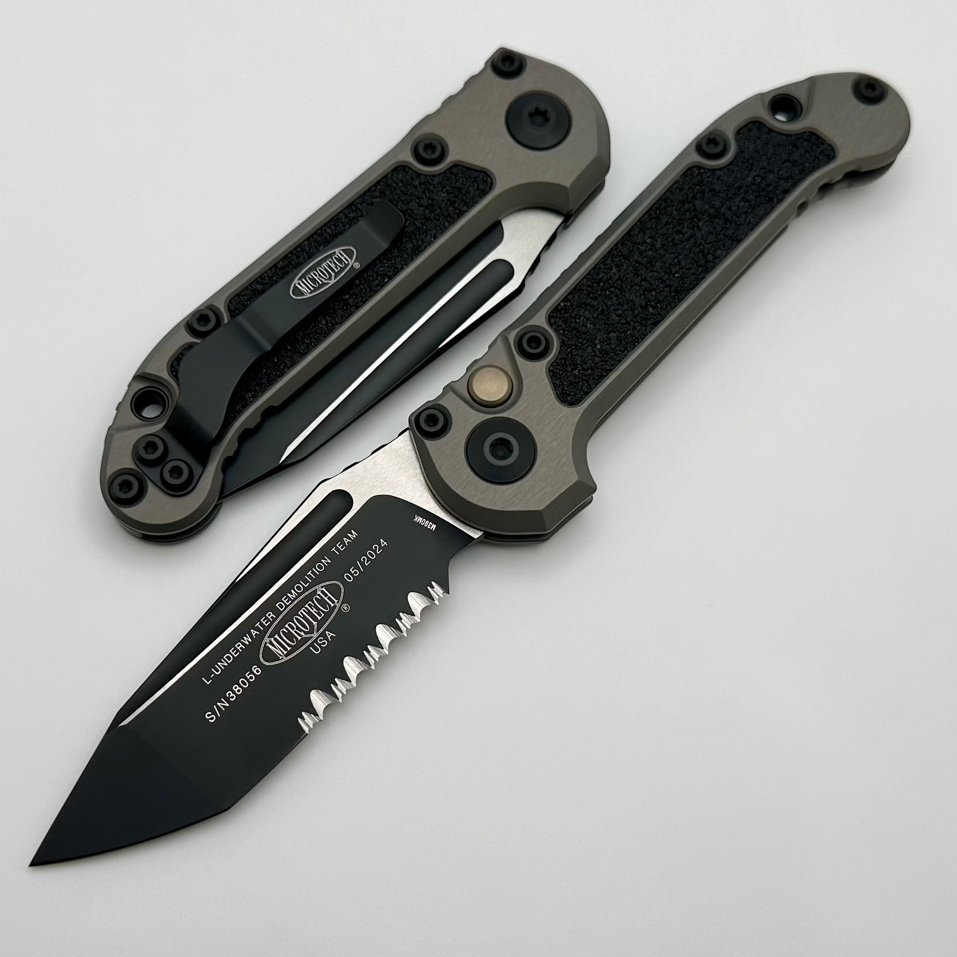 Premium Microtech LUDT Gen III Tanto Tactical Knife - Black & Natural Clear Handle