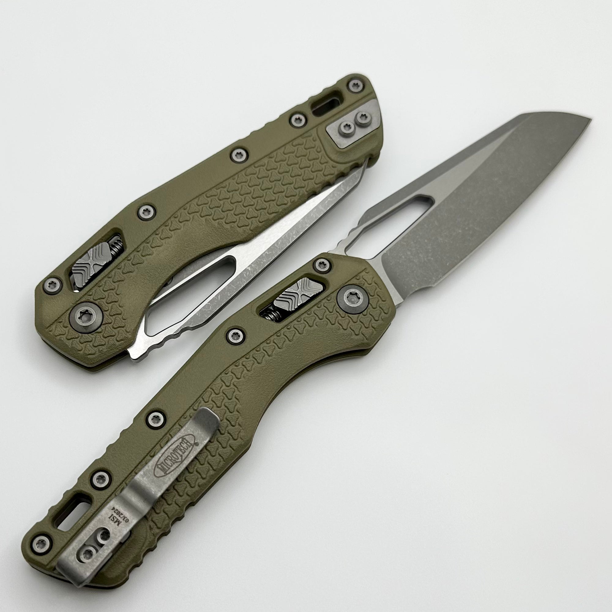 Microtech MSI RAM LOK Tactical Folding Knife - OD Green Polymer & M390MK Apocalyptic Blade