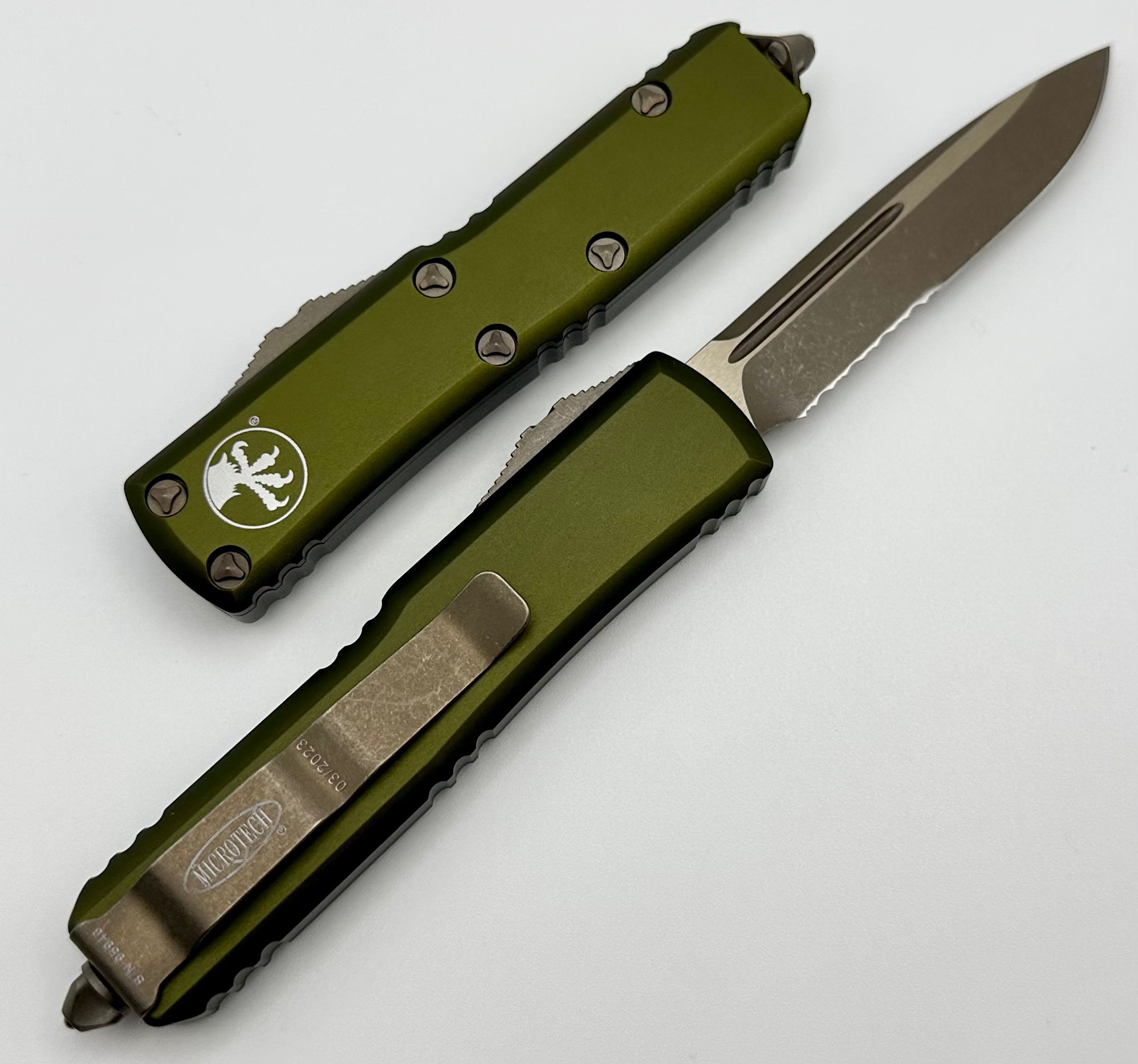 Microtech UTX-85 Premium EDC Knife - Apocalyptic Bronze & OD Green