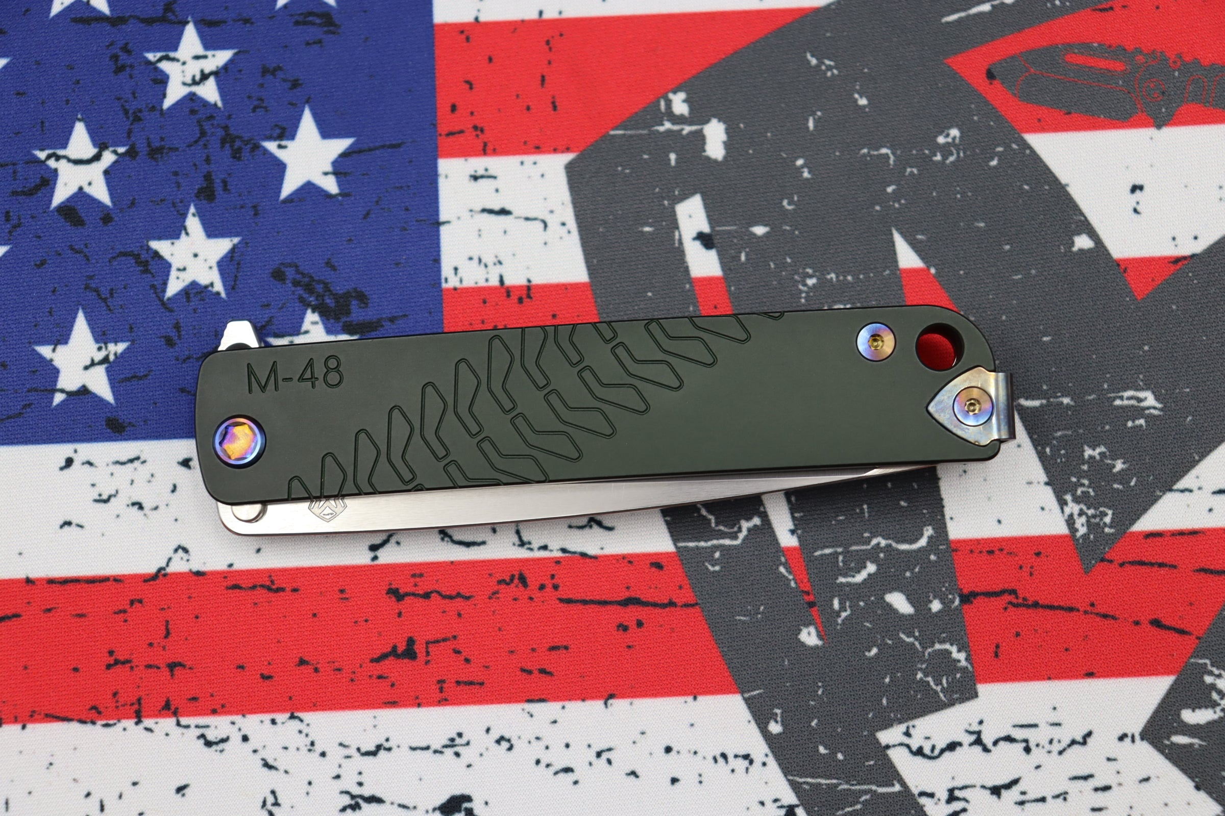 Medford M-48 Premium Tactical Flipper Knife - Green Aluminum Handle with S35VN Blade