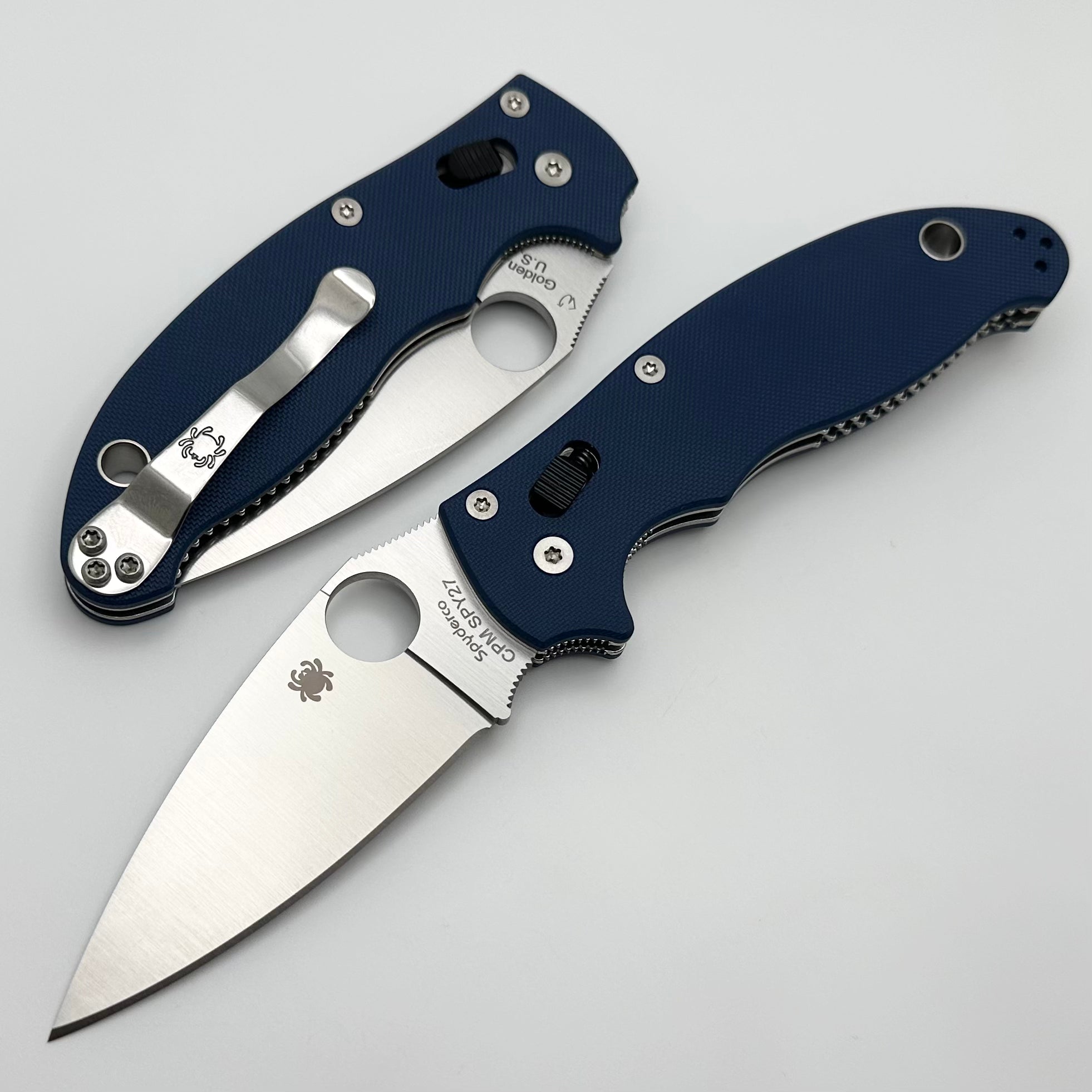 Premium Manix 2 Folding Knife - Cobalt Blue G-10 with SPY27 Steel