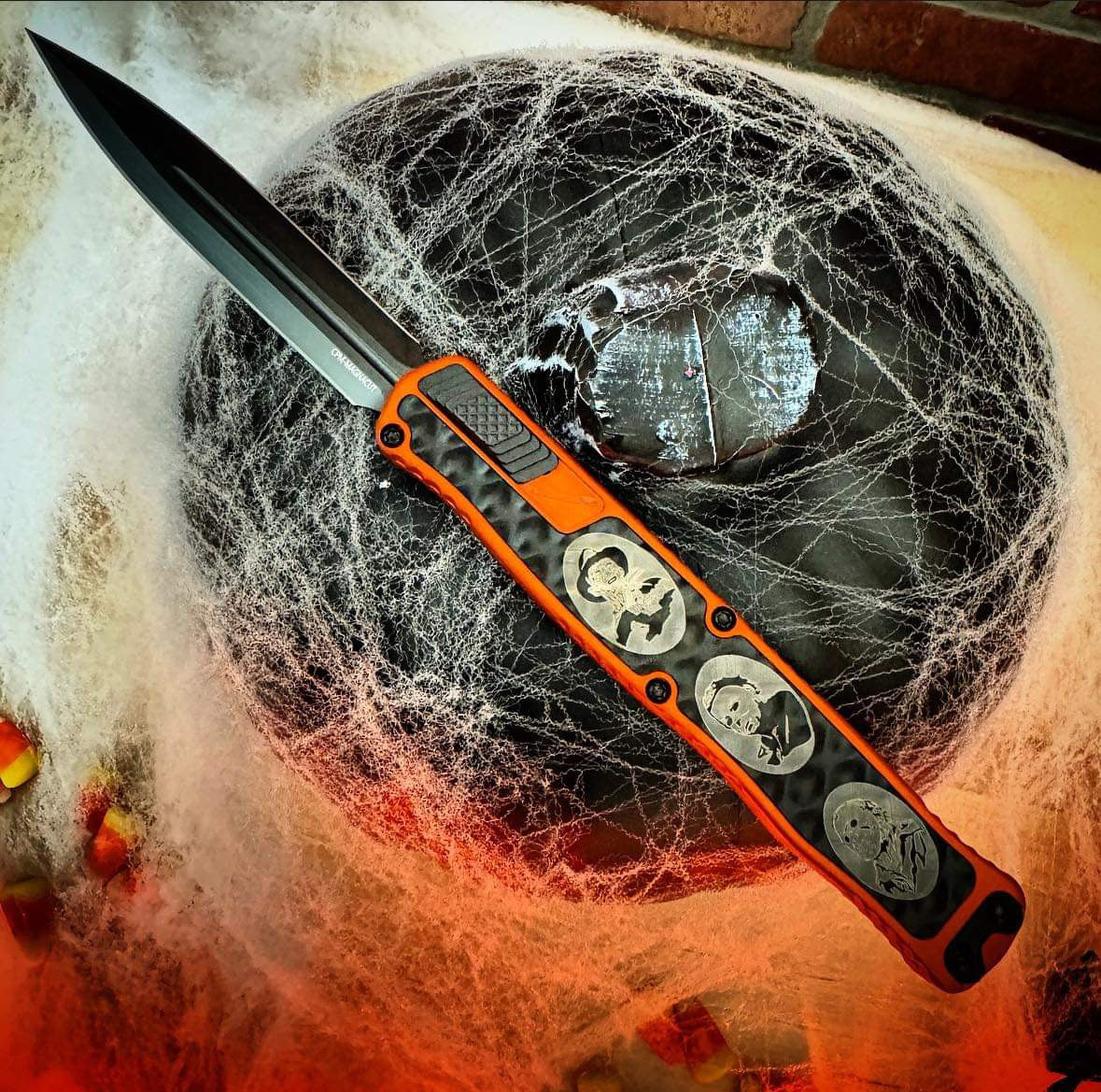 Heretic Knives Cleric II 2 Halloween 2023 Limited Edition - Orange & DLC Double Edge Magnacut