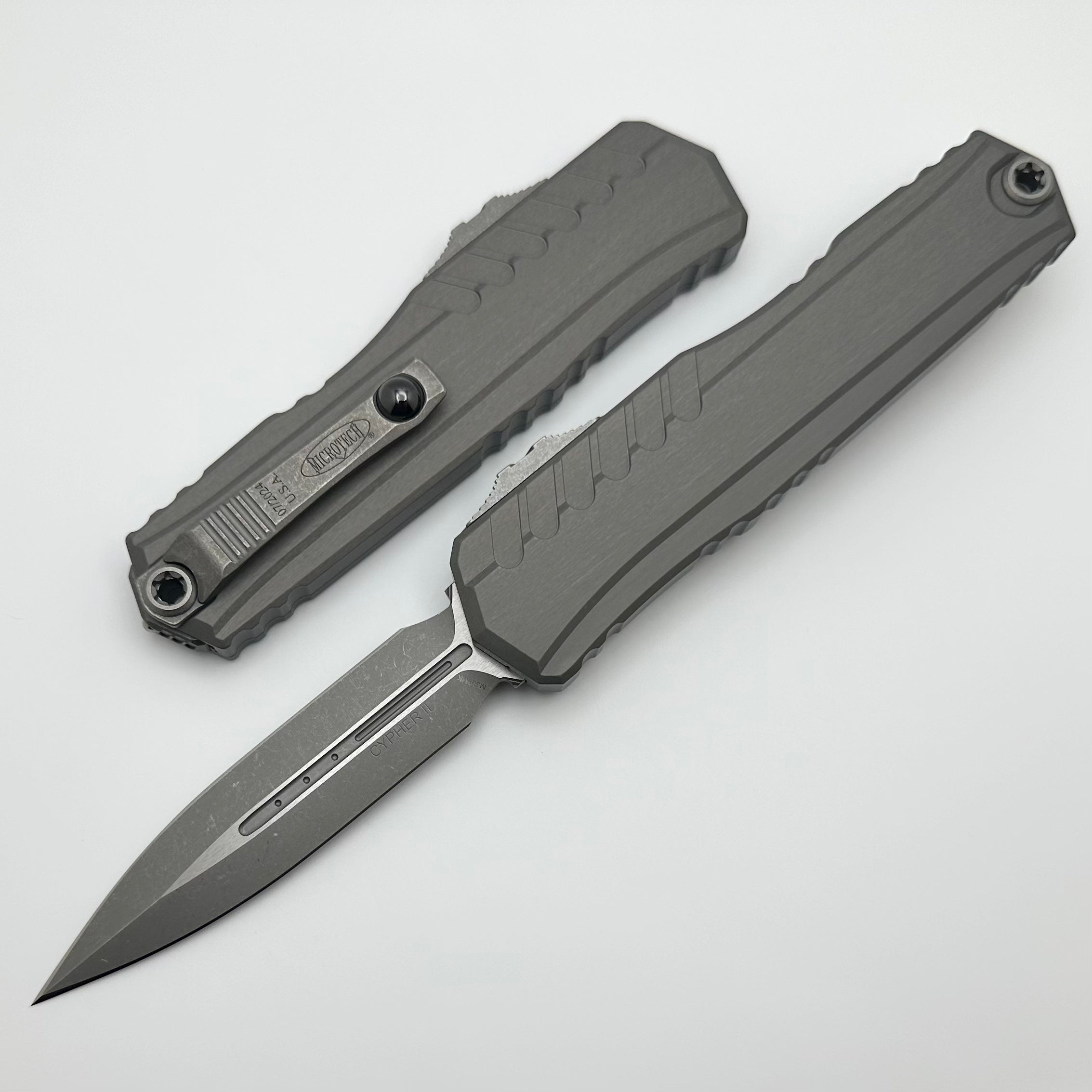 Microtech Cypher II D/E Apocalyptic Natural Clear Standard 1242-10APNC - Ultimate Tactical Knife