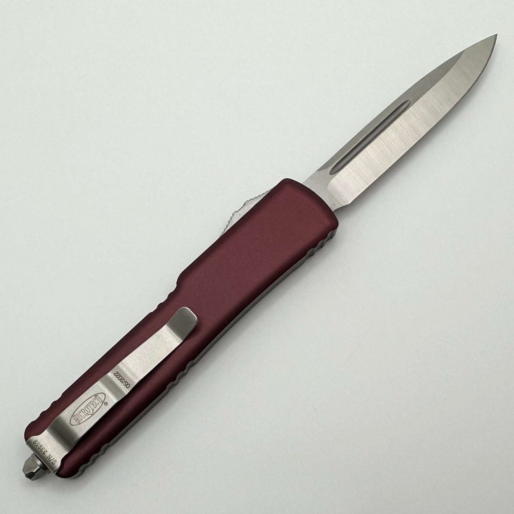 Premium Microtech UTX-70 Compact Tactical Knife - Satin & Merlot (Pre-Owned)
