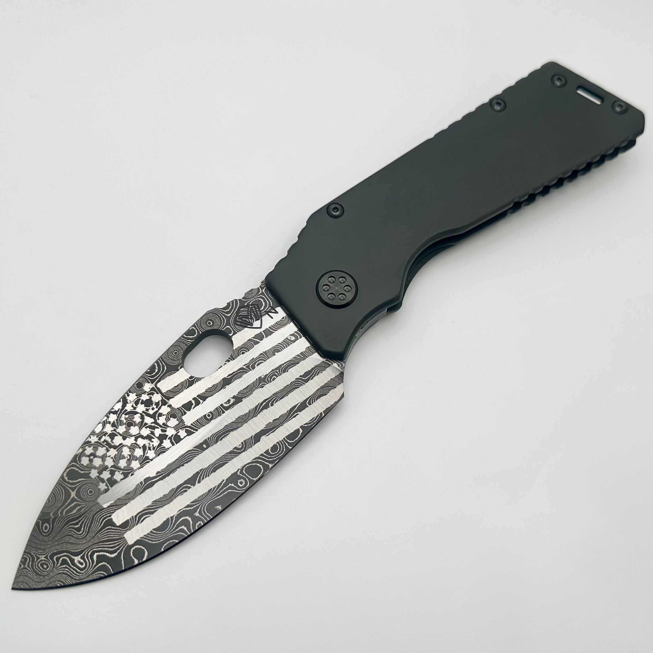 Premium Medford TFF-1 Chad Nichols Damascus USA Flag Knife - Ultimate Tactical Design with DLC Coating