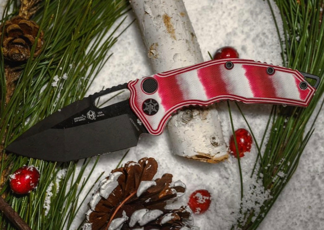 Premium Heretic Knives Medusa: Ultimate Tanto MagnaCut Blade with Candy Cane G-10 Handles