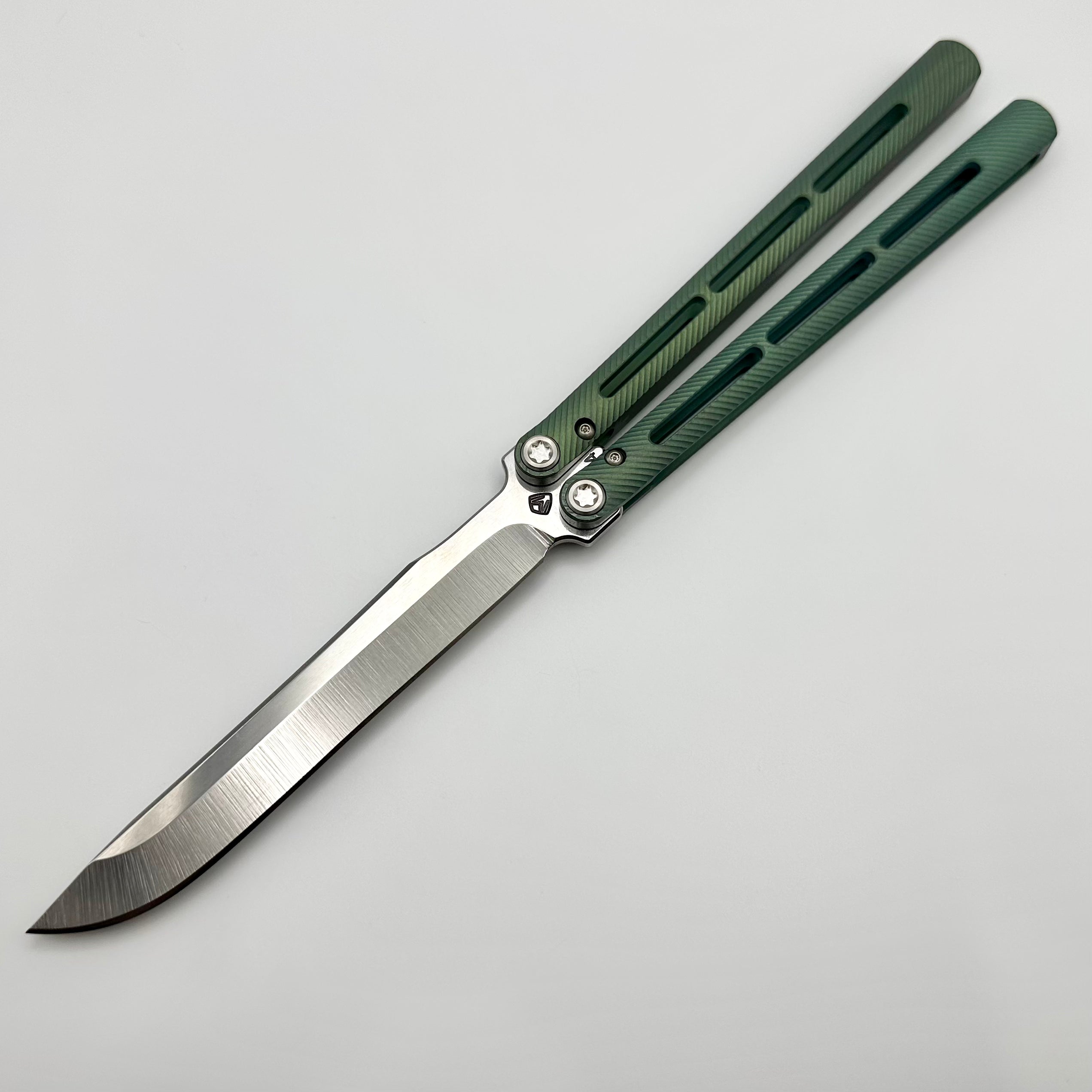 Medford Viceroy Butterfly Knife - Premium Green Titanium Handles with S45VN Blade