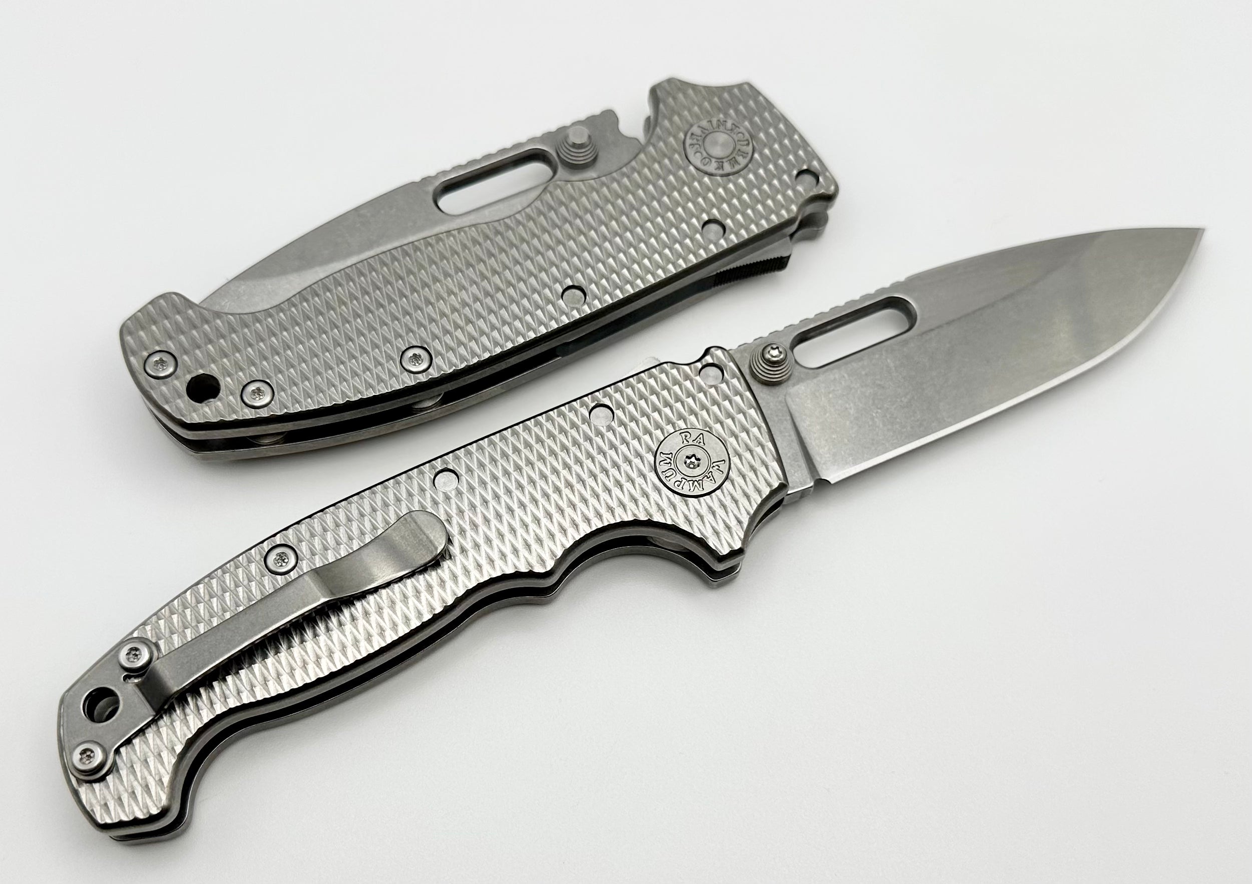 Premium Demko MG AD20 Drop Point 3V Knife with Textured Titanium Handle - Exclusive Edition