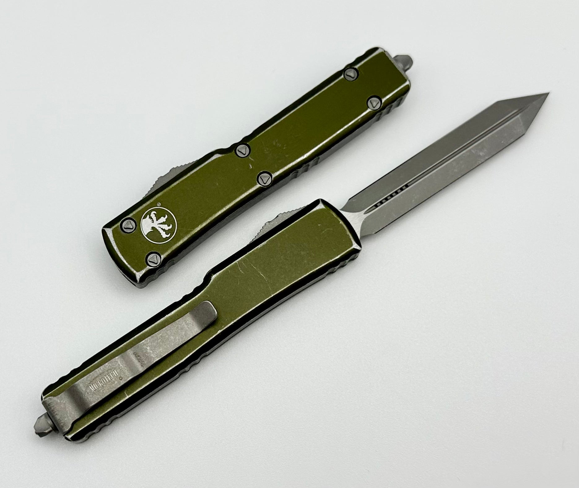 Microtech UTX-70 Spartan Apocalyptic OD Green | Compact Tactical Knife