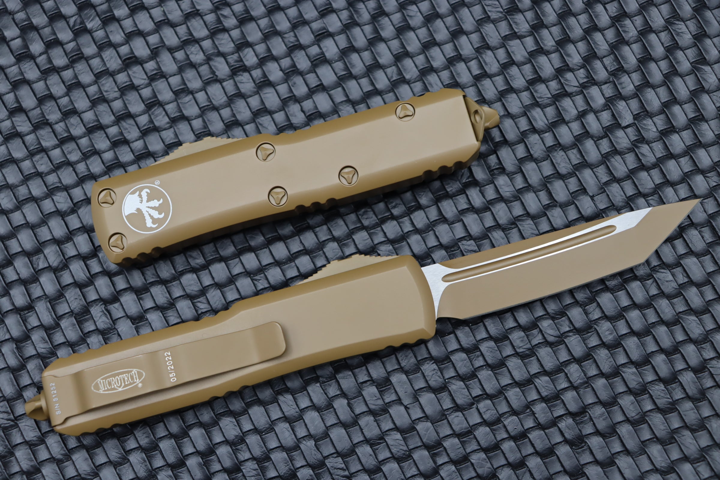 Premium Microtech UTX-85 Tanto Cerakote Tan EDC Knife