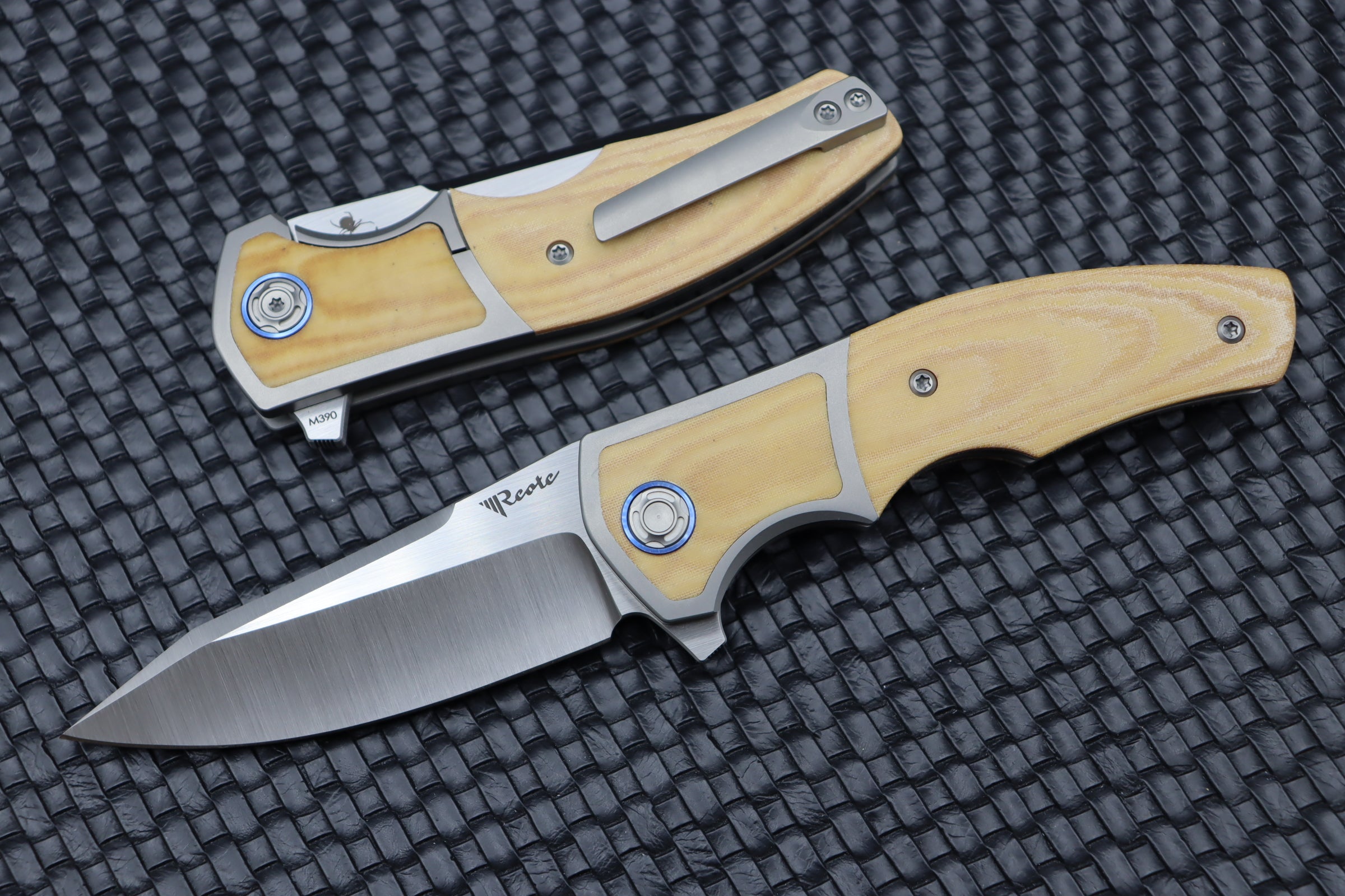 Premium Reate Mini Crossroads Folding Knife - White Micarta & M390 Steel