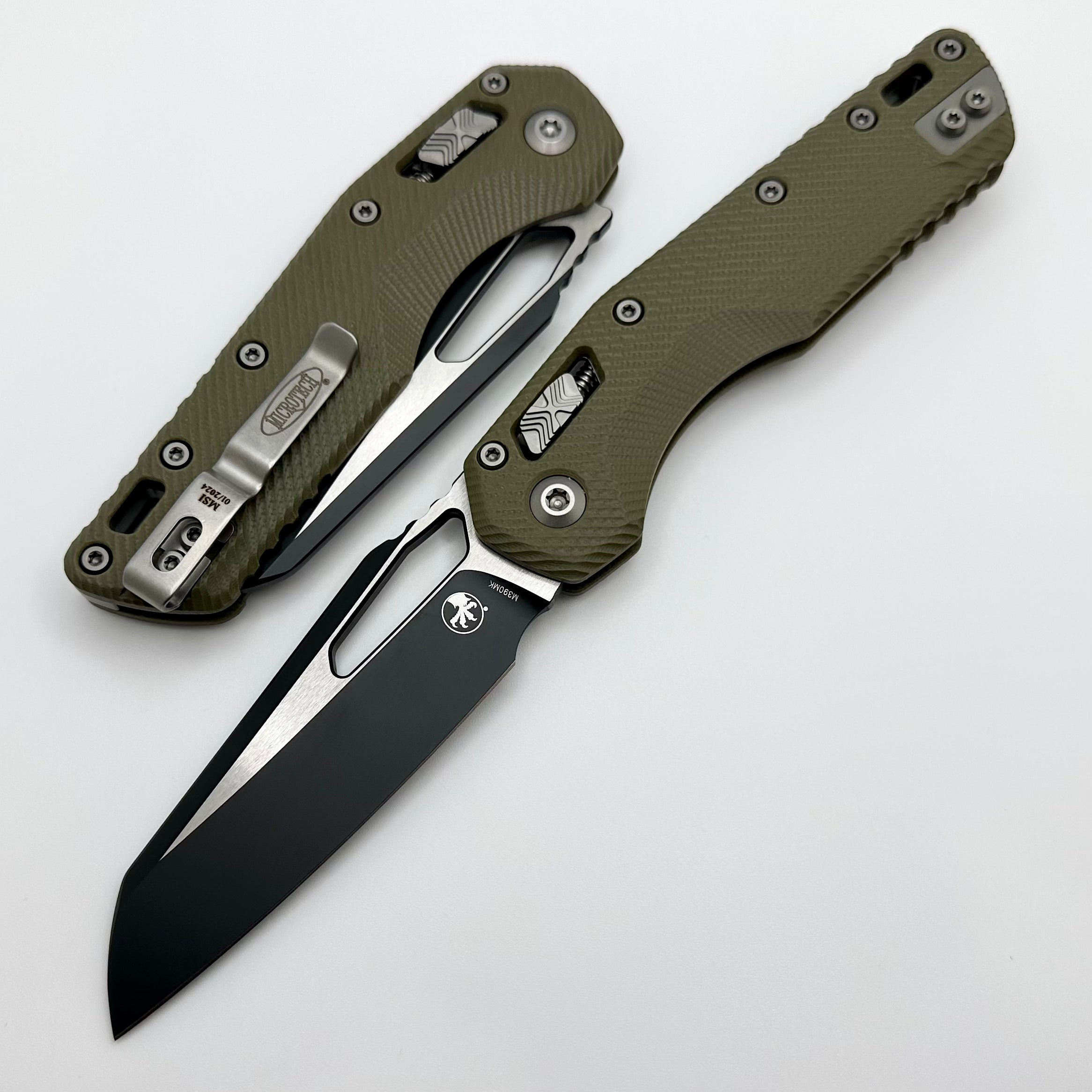 Microtech Knives MSI RAM LOK Ultimate Tactical Folder - OD Green G-10 & Two Tone Black M390MK