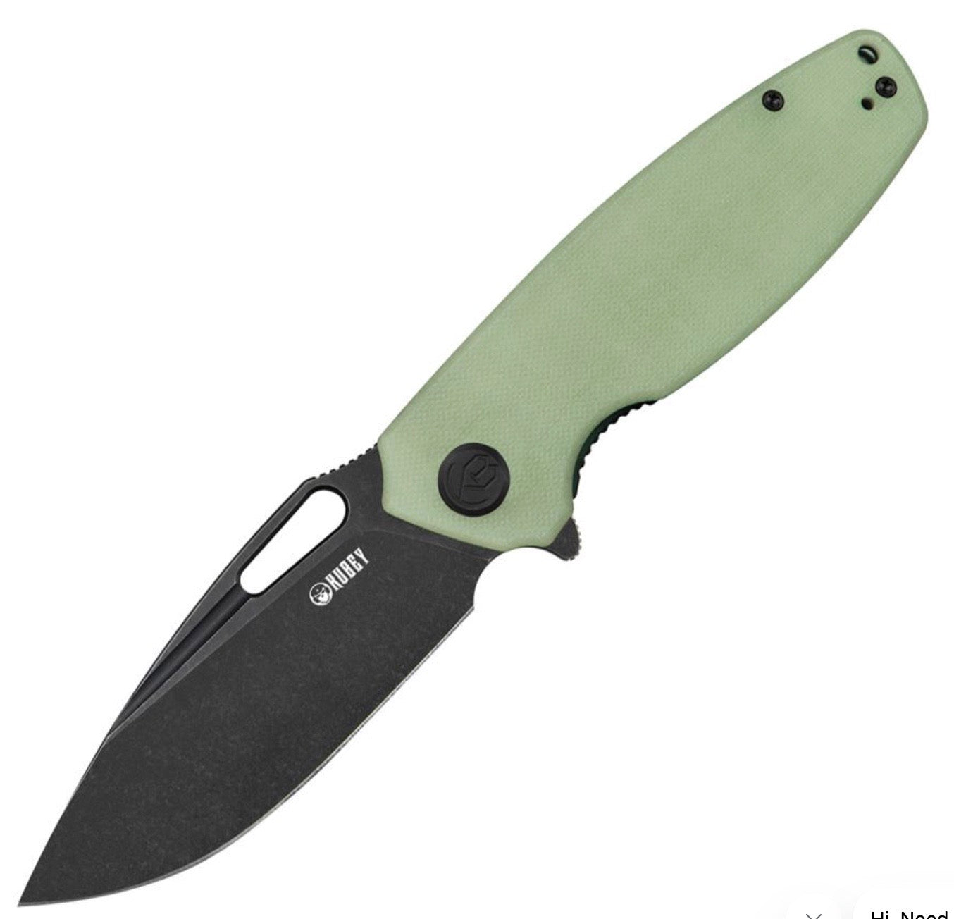 Kubey Tityus Premium EDC Knife - Jade G-10 Handles & Black D2 Blade