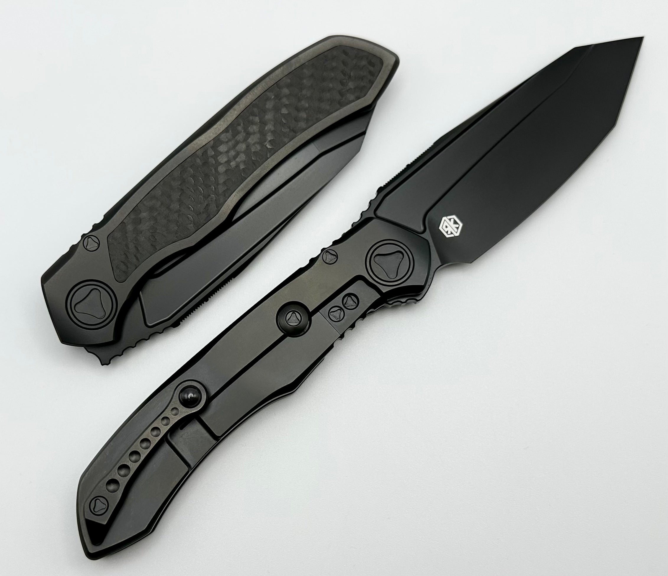 Microtech ANAX Premium Titanium DLC Tanto Knife with Carbon Fiber Inlay - M390 Steel