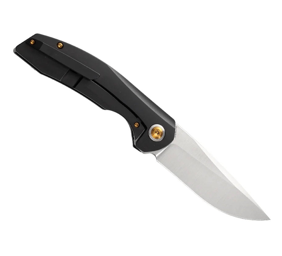 Kansept Accipiter Ultimate Black Titanium & Copper Front Flipper Knife - CPM-S35VN Blade