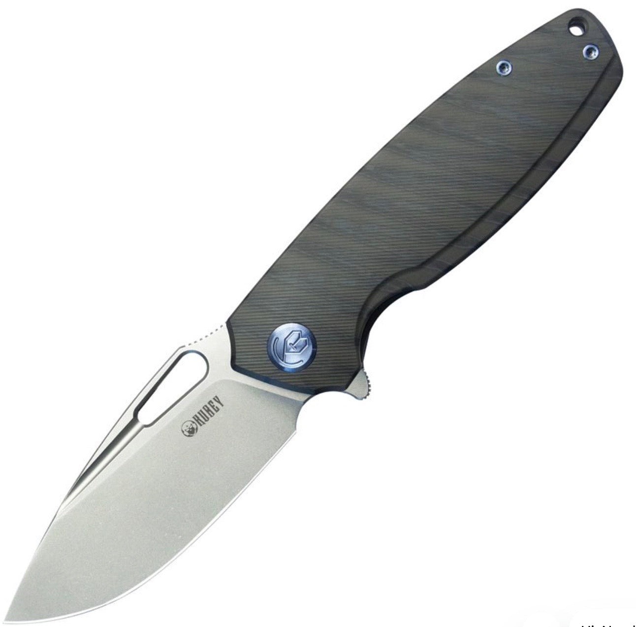 Kubey Tityus Premium Folding Knife - Flame Titanium Handle & 14C28N Blade (KB360E)