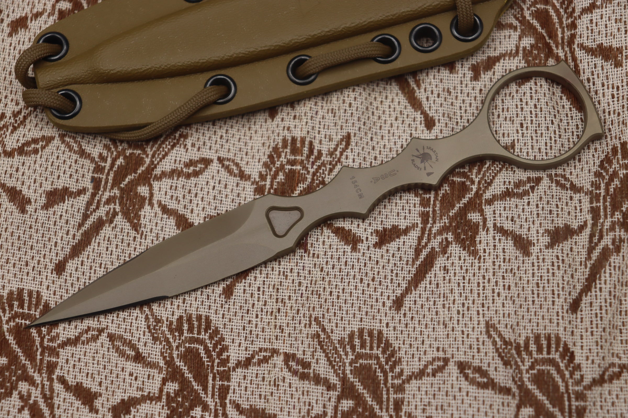 Ultimate Spartan CQB Tactical Knife - Tan Kydex Sheath | SB9DE