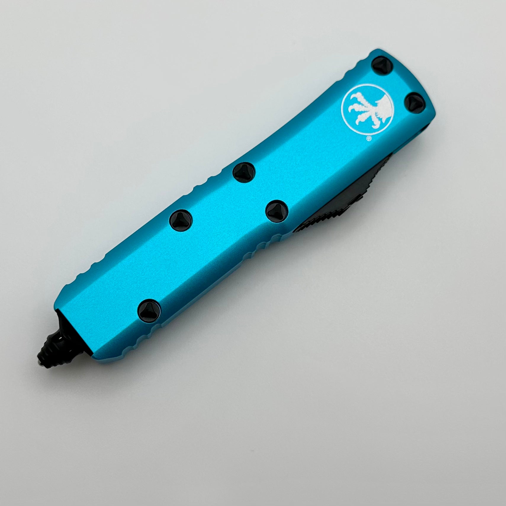 Premium Microtech UTX-85 Double Edge EDC Knife - Black & Turquoise