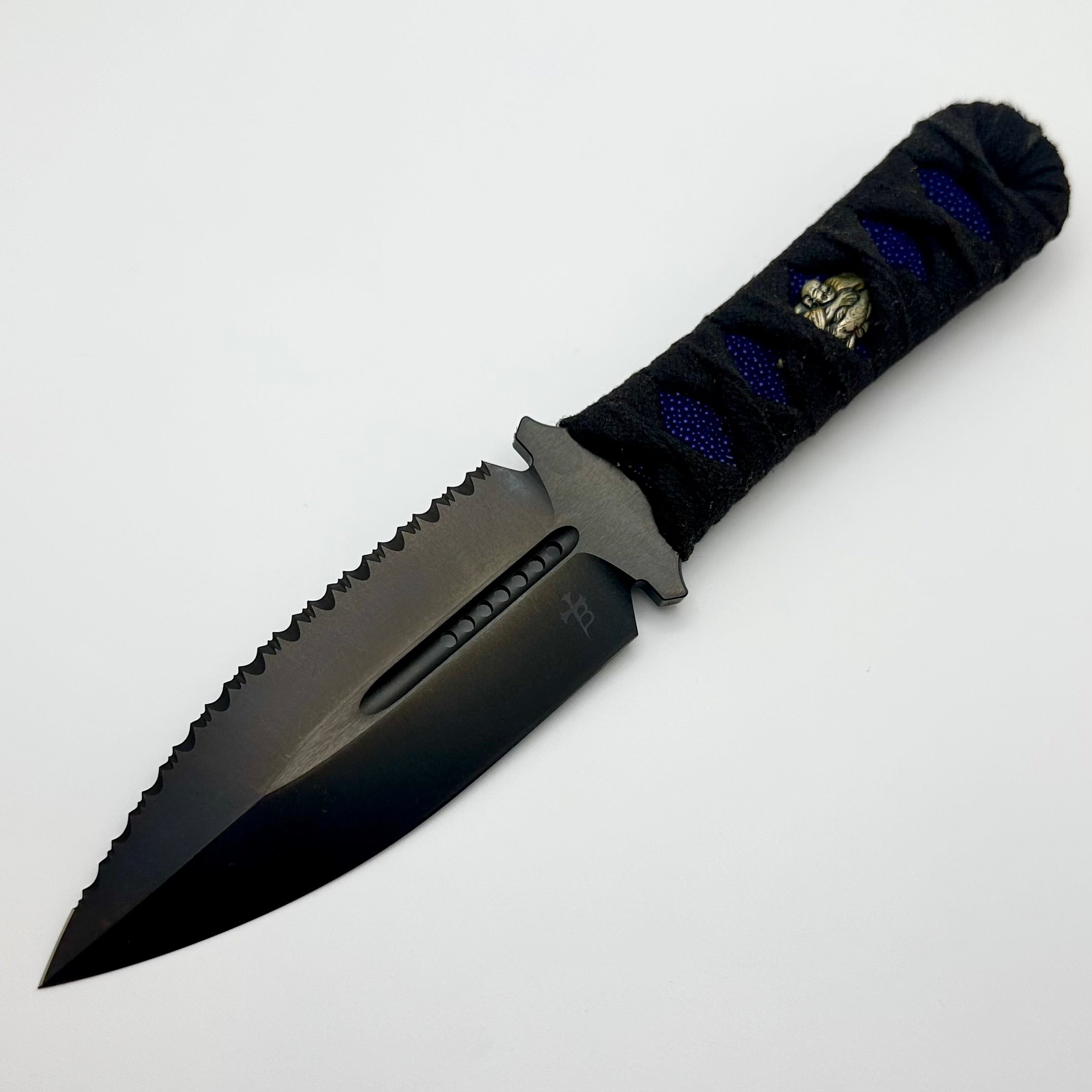 Microtech & Borka Blades SBD Ultimate Tactical Dagger - Full Serrated M390 Blade & Hand-Wrapped Menuki Inlaid Handle