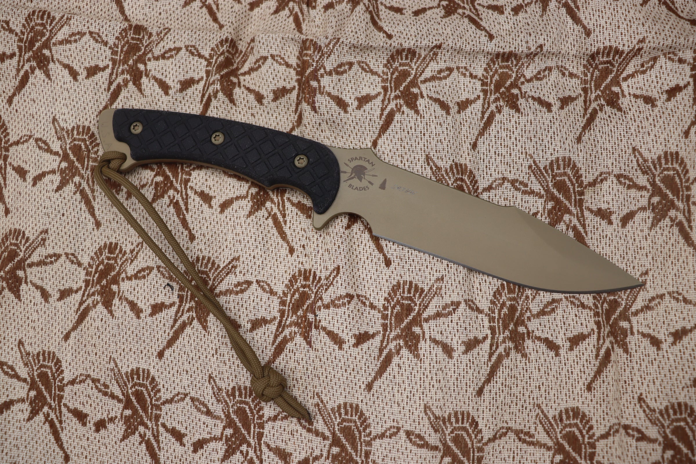 Spartan Blades Horkos FDE Combat Knife - Premium Black Micarta Handles