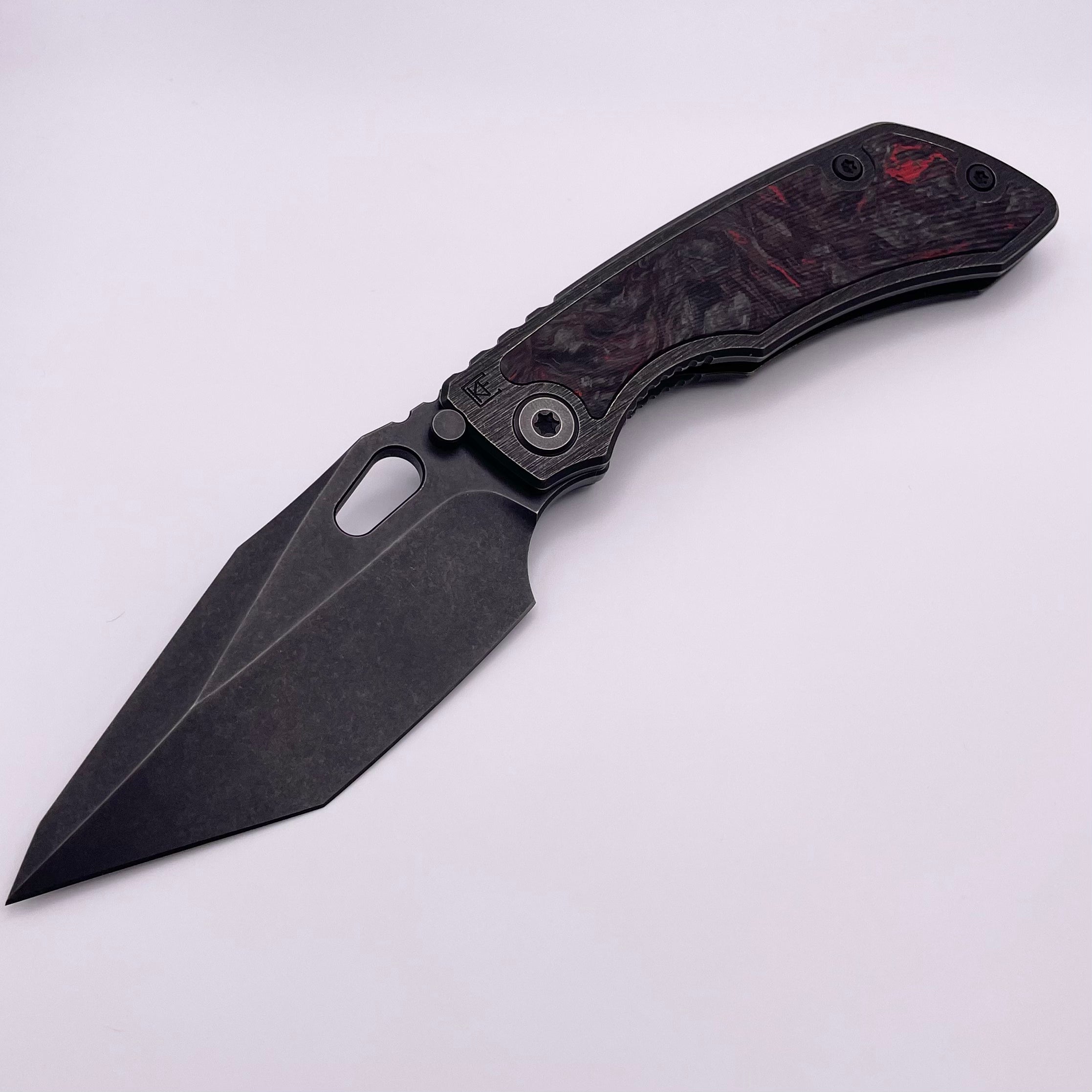 Premium Custom Knife Factory Rotten Evo T – Blackwash S90V Blade w/ Carbon Fiber Inlaid Handles