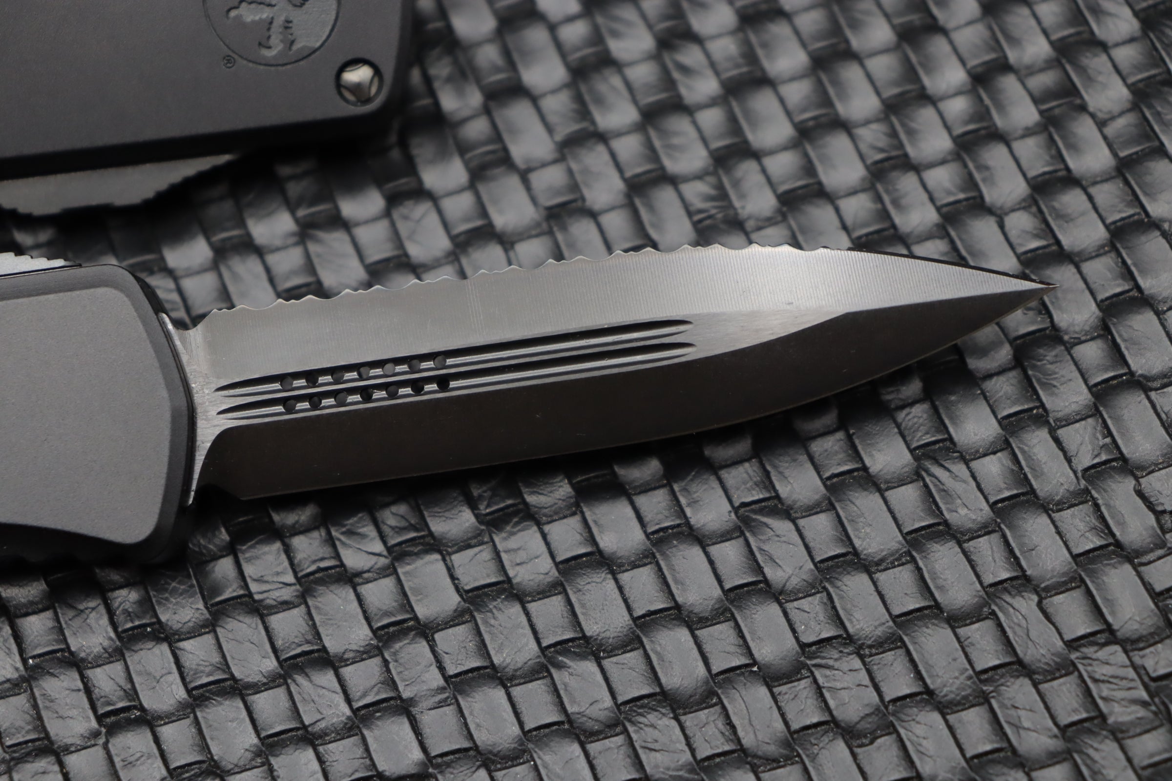 Premium Microtech Hera Shadow DLC Double Edge Serrated Knife - Ultimate Tactical EDC