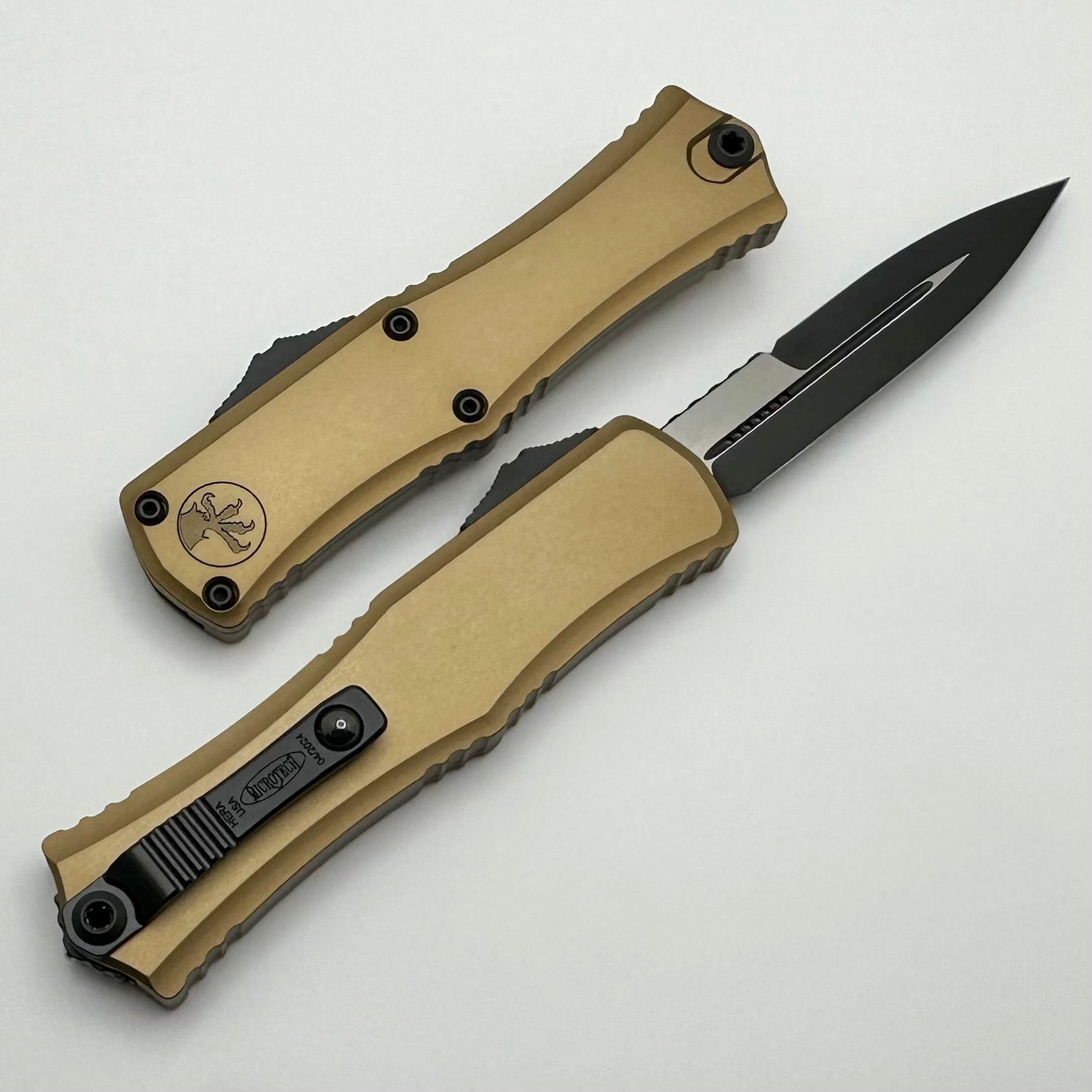 Microtech Premium Mini Hera Tan EDC Knife with Bayonet Blade - M390MK Steel