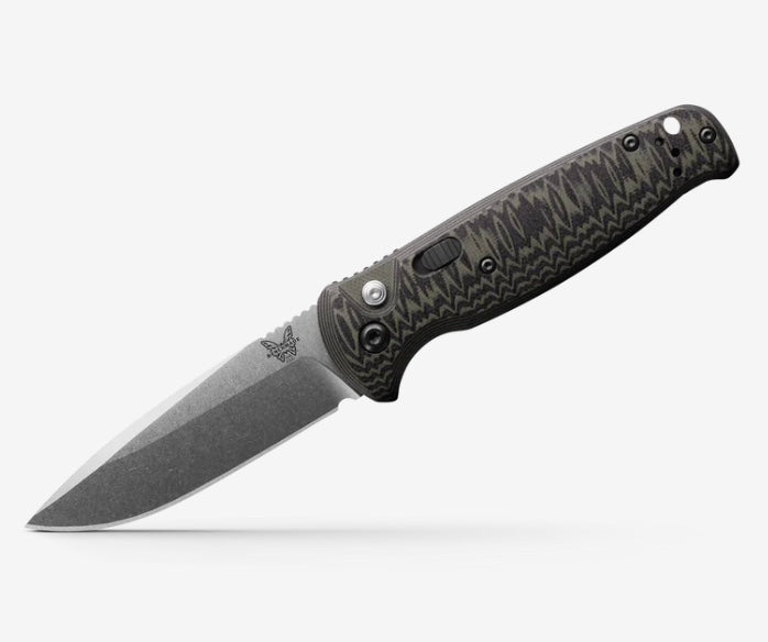 Premium Benchmade CLA Automatic Knife - Green/Black G-10 & Satin 154CM