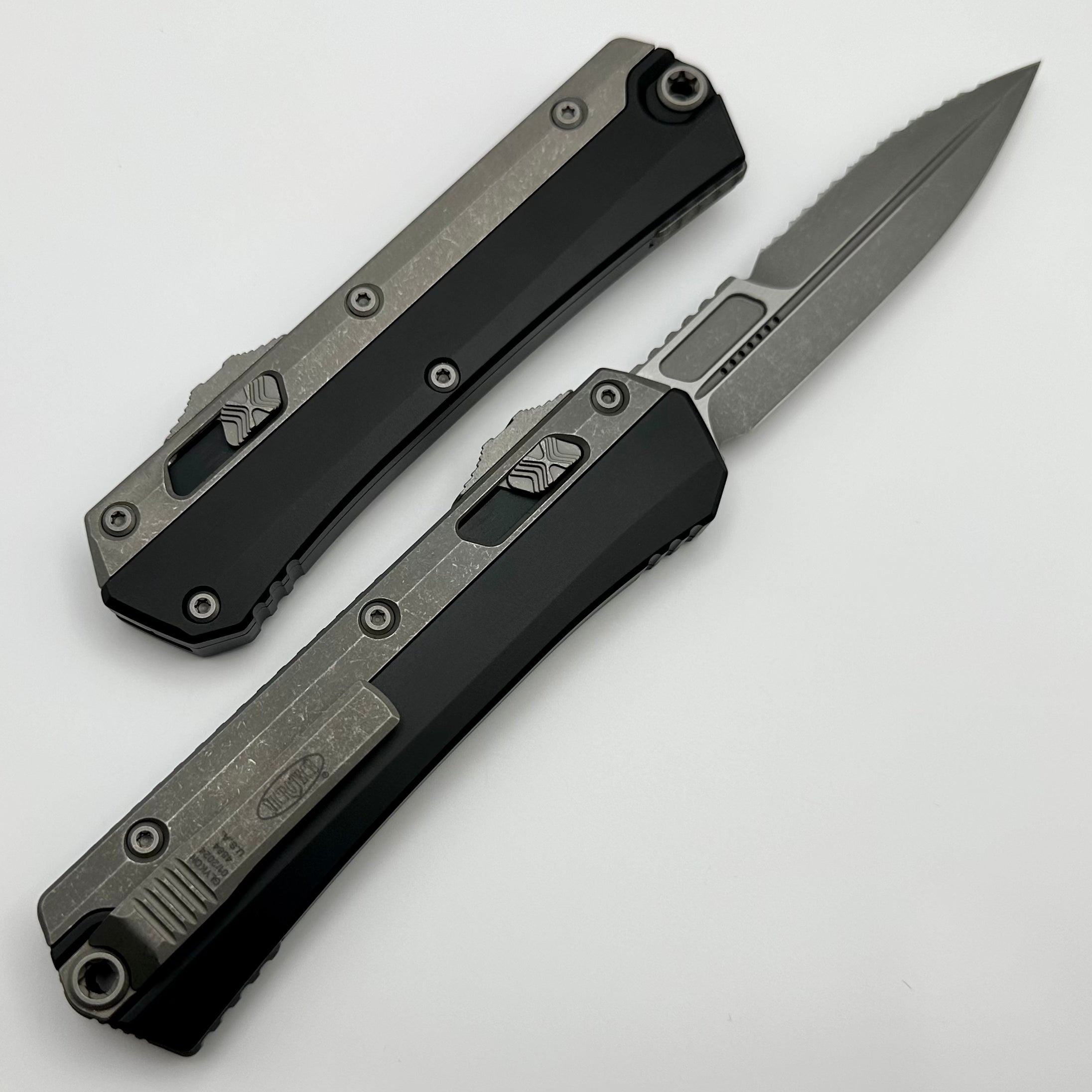 Microtech Glykon Apocalyptic Premium Tactical Knife with Partial Serrated Blade