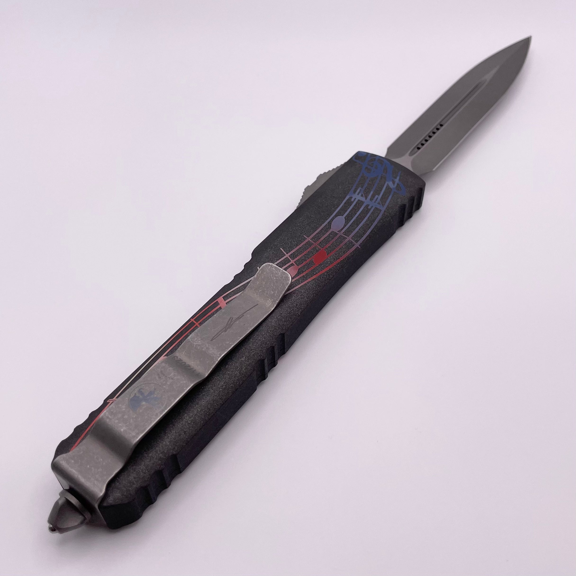 Premium Microtech Ultratech NCKS 2023 Red, White & Blue Double Edge Apocalyptic Standard Knife