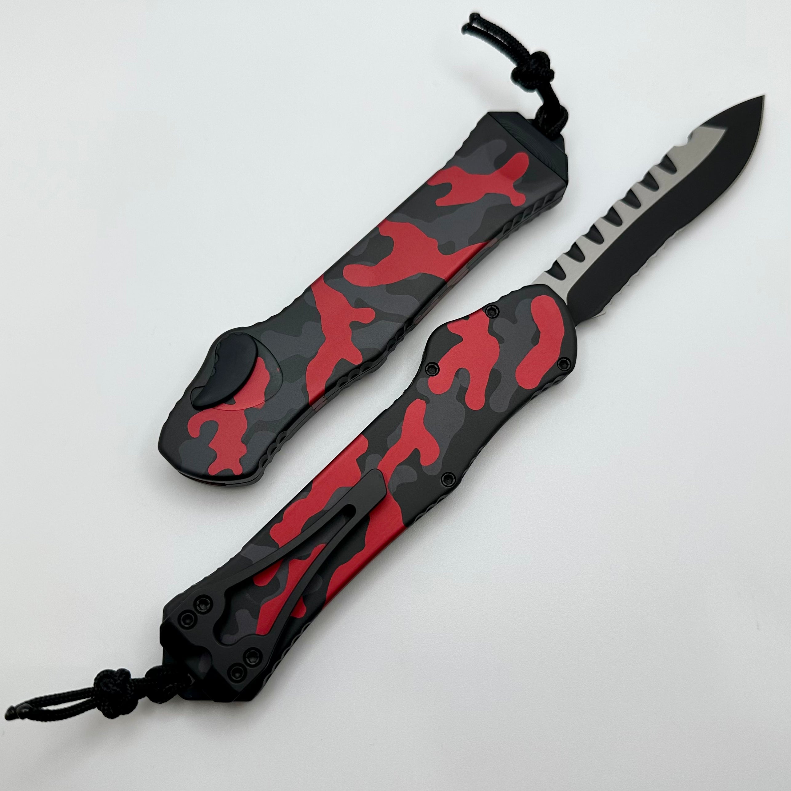 Heretic Hydra V3 Red Camo Tactical Knife - Premium Aluminum Handle & MagnaCut Blade