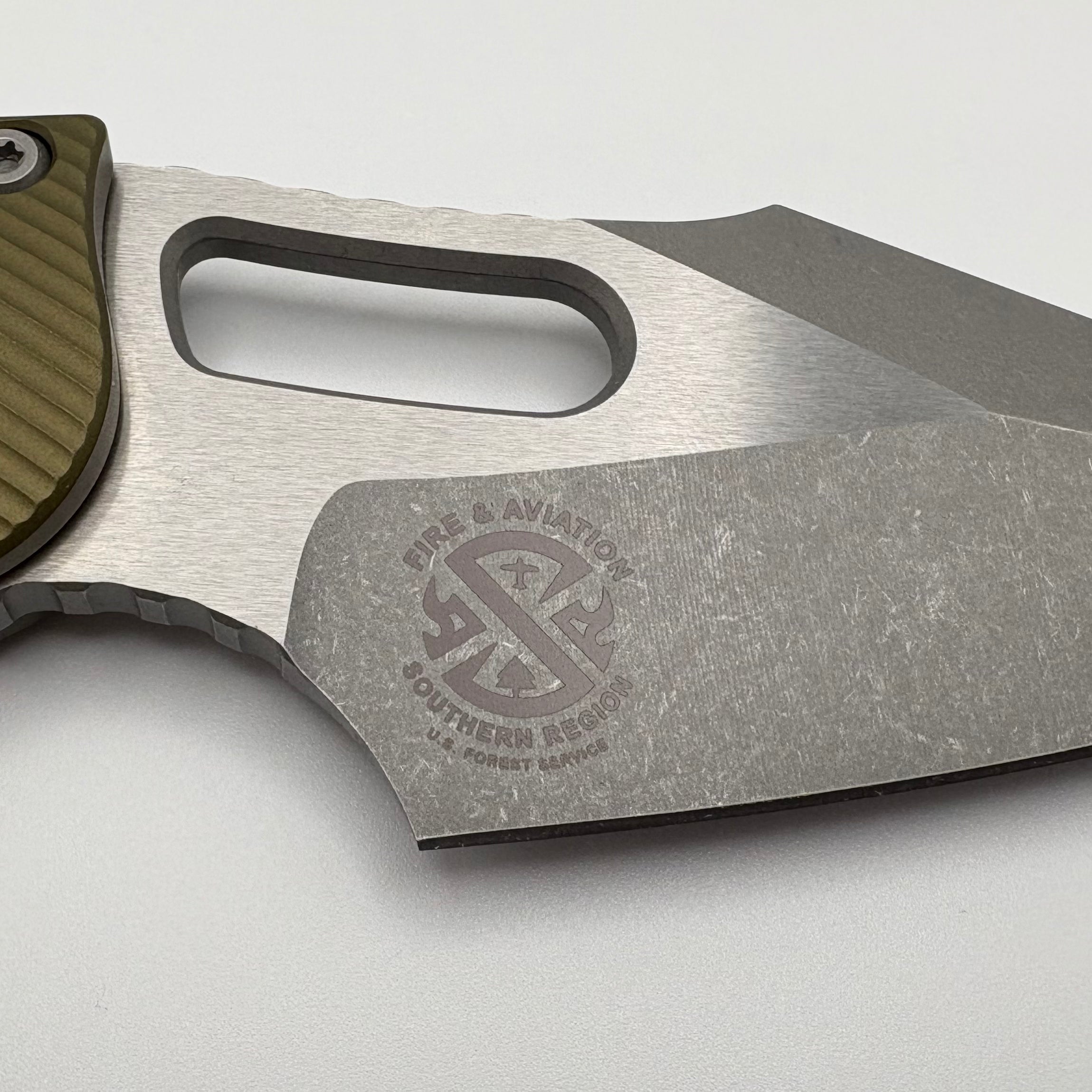 Premium Pre-owned Microtech Stitch RAM LOK Knife - OD Green Aluminum, M390MK Blade