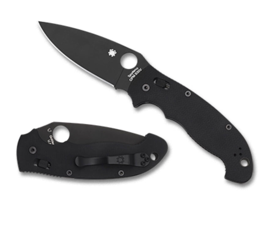 Spyderco Manix 2 XL Tactical Folding Knife - Black G-10 & DLC Coated S30V Blade