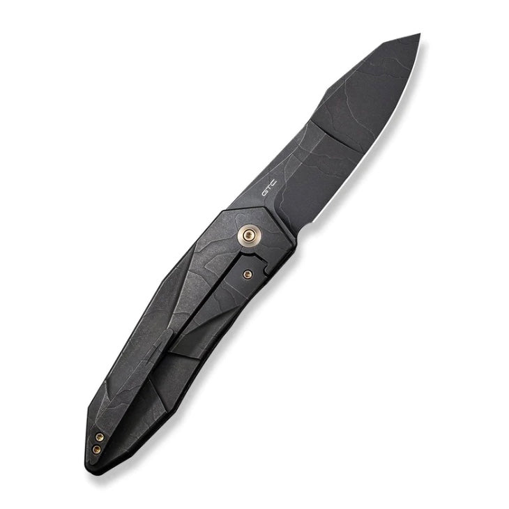 WE Knife Premium Integral Titanium Flipper - Black Etch 20CV WE22028-5