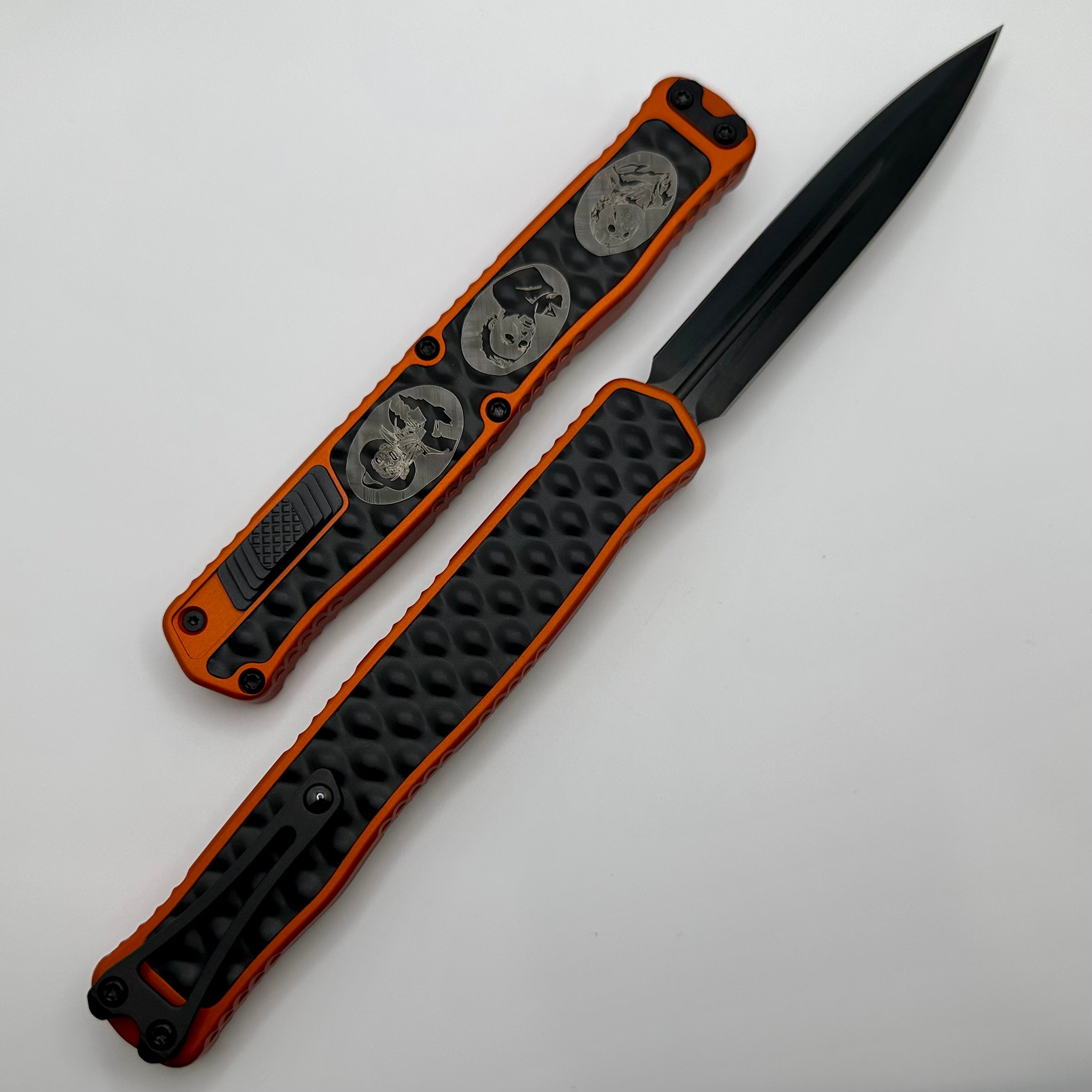 Heretic Knives Cleric II 2 Halloween 2023 Limited Edition - Orange & DLC Double Edge Magnacut