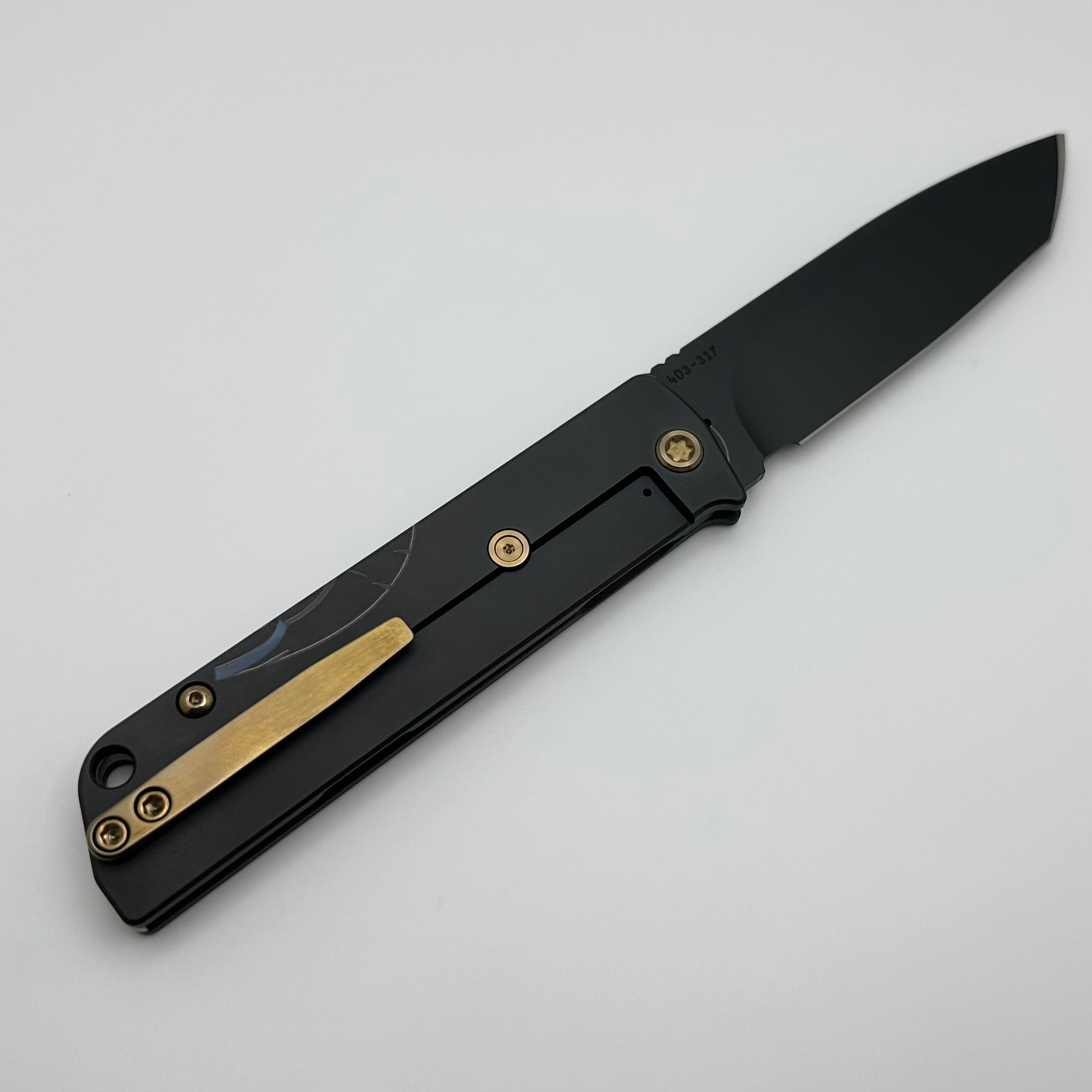 Medford Antik Ultimate Front Flipper Knife - S35VN Tanto Blade & Ghost Moon Titanium Handles