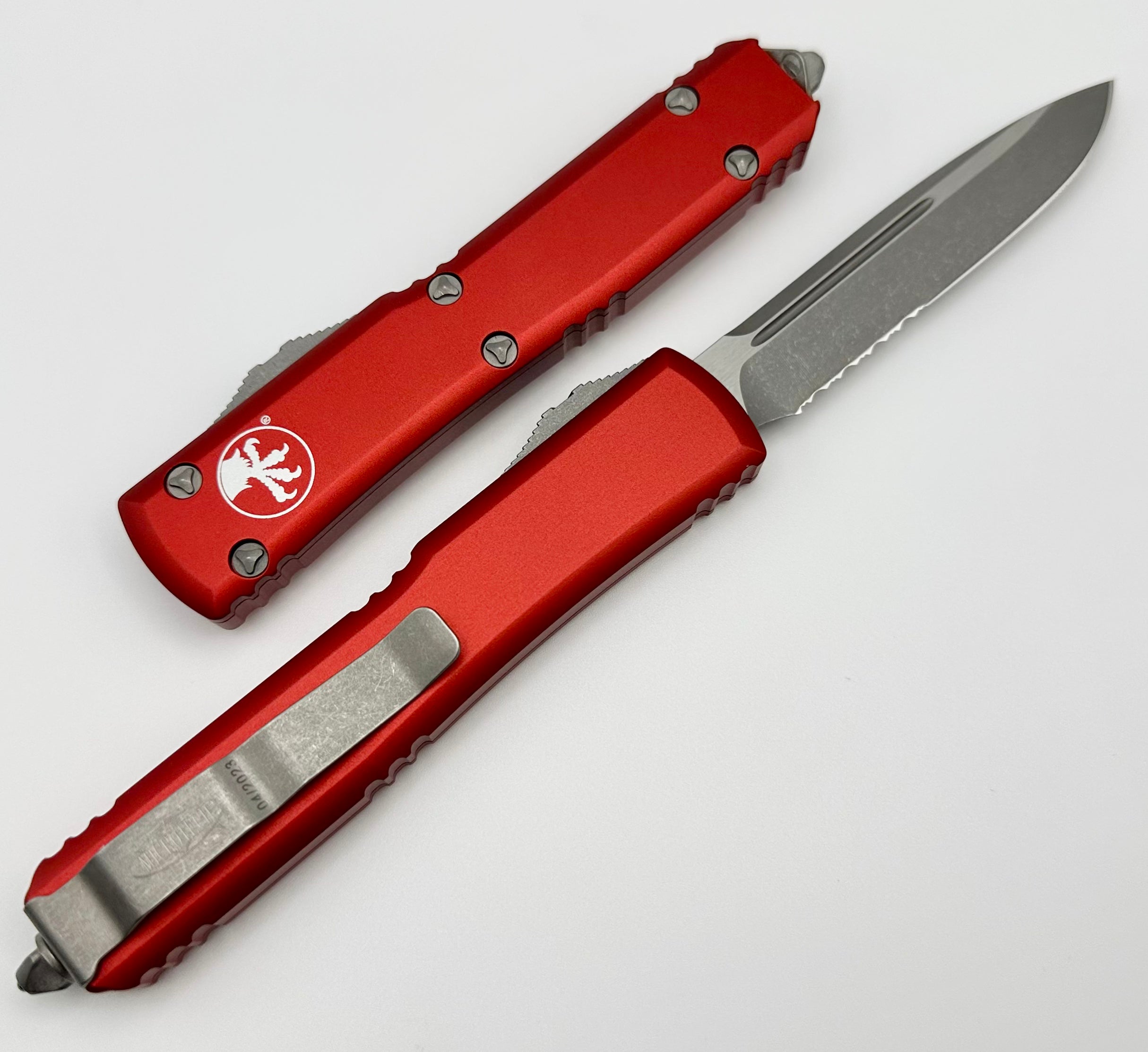 Microtech Ultratech Apocalyptic Red Tactical Knife - Premium Single Edge Serrated Blade