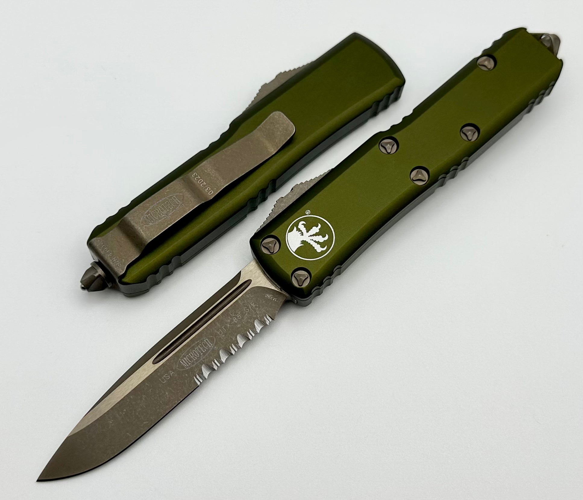 Microtech UTX-85 Premium EDC Knife - Apocalyptic Bronze & OD Green