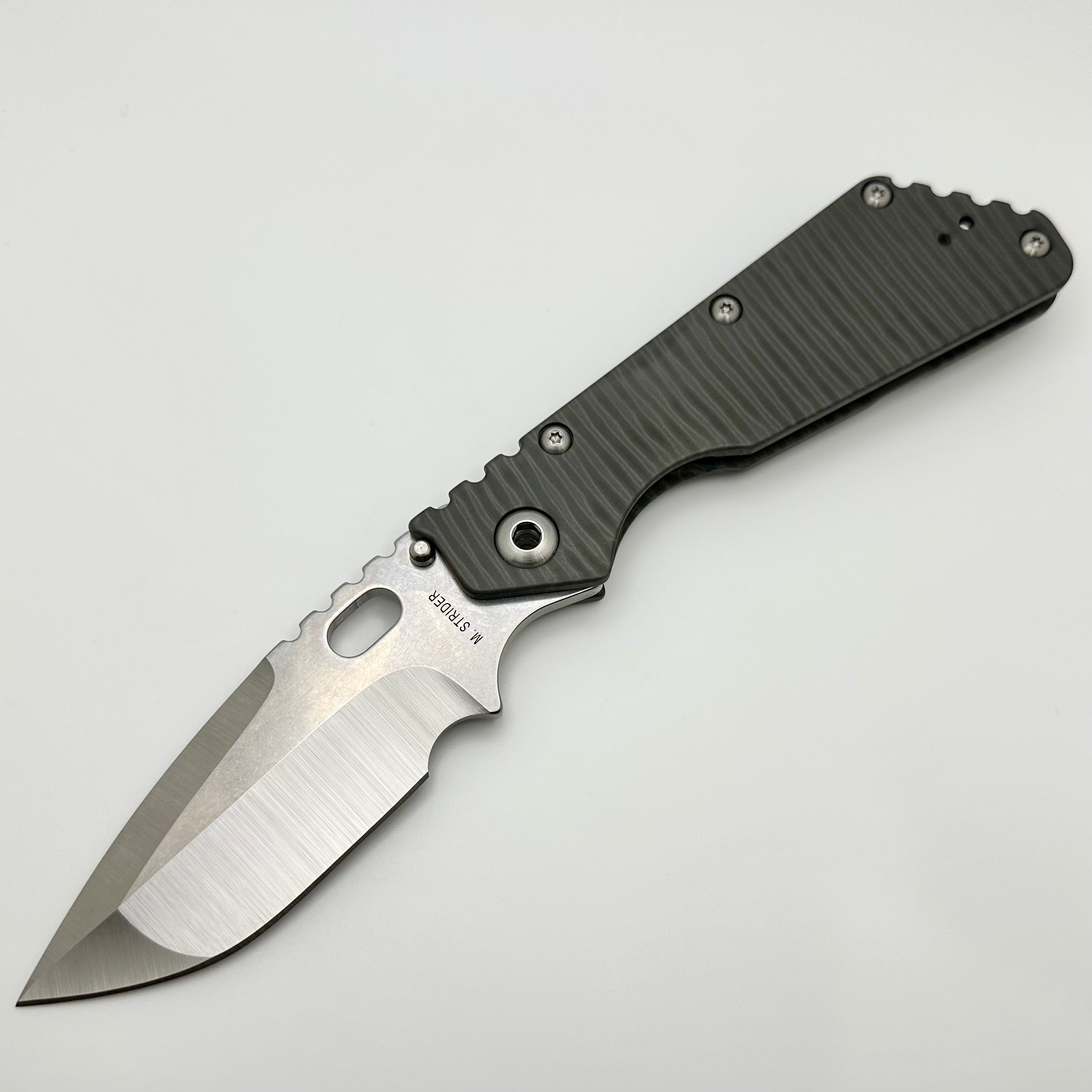 Premium Mick Strider SMF XL Knife - Flamed Titanium & MagnaCut Blade