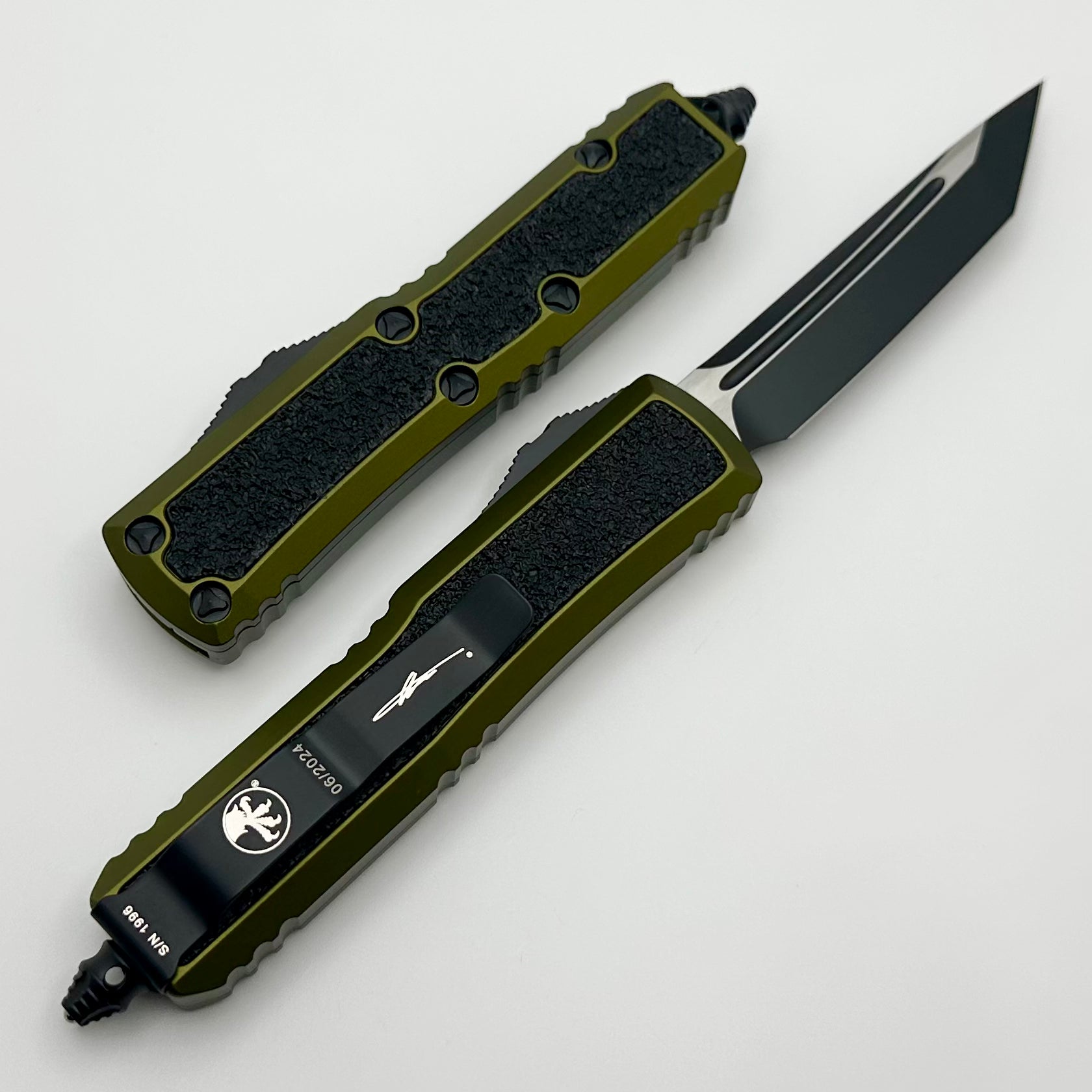 Microtech Daytona Tanto OD Green Signature Series - Premium Tactical Knife with Grip Tape Inlays