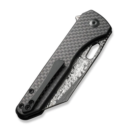 Premium Civivi Nugz Damascus Knife with Twill Carbon Fiber Handles | Ultimate EDC Companion