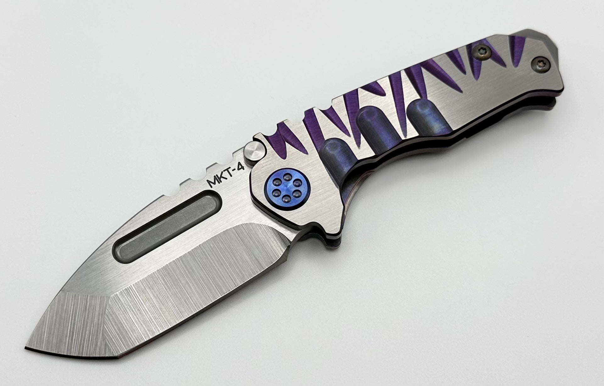 Medford Micro Praetorian T - Compact Tactical Knife with S45 Tumbled Tanto Blade & Violet Accents